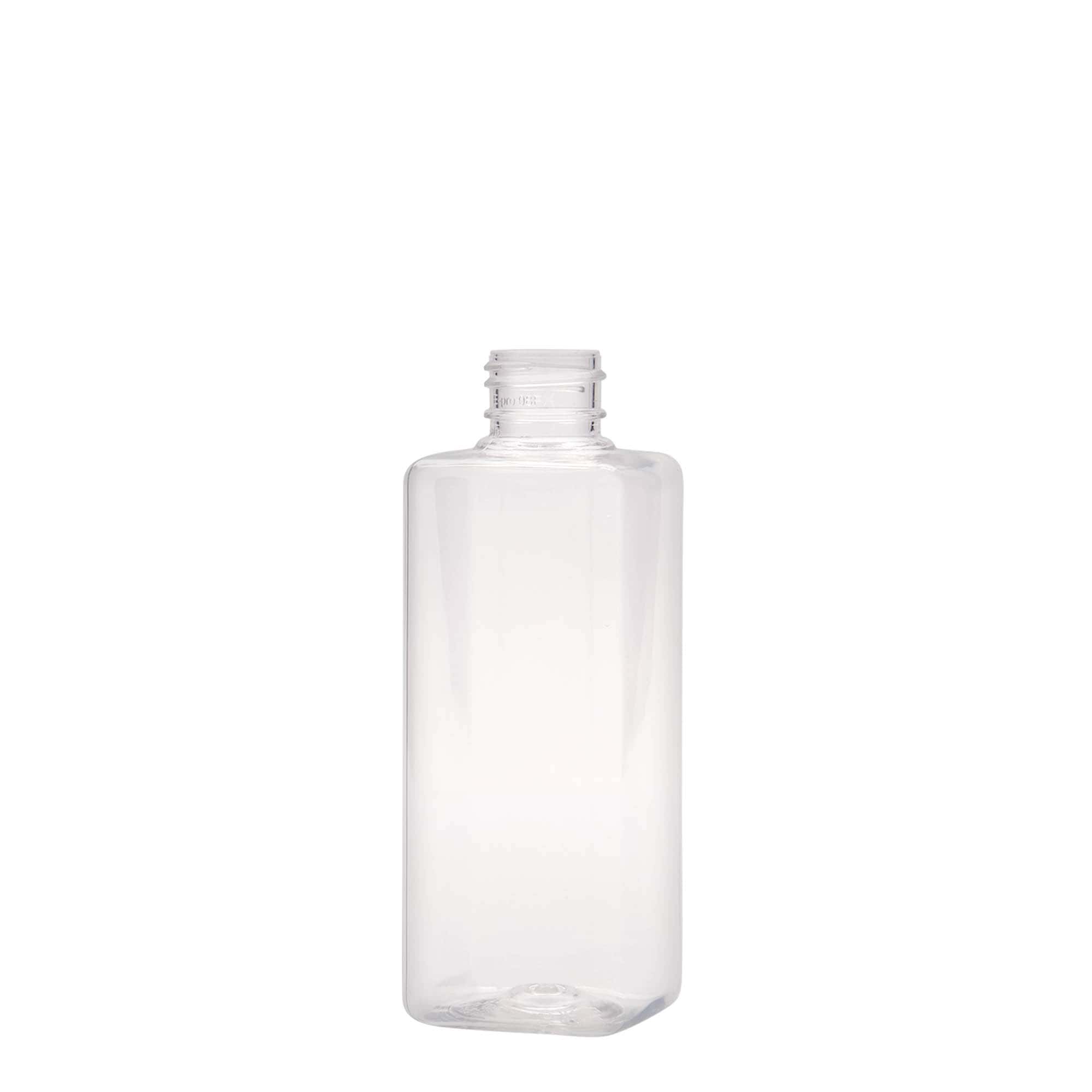 200 ml butelka PET „Karl”, kwadratowa, plastik, gwint: 24/410 200 ml butelka PET „Karl”, kwadratowa, plastik, gwint: 24/410