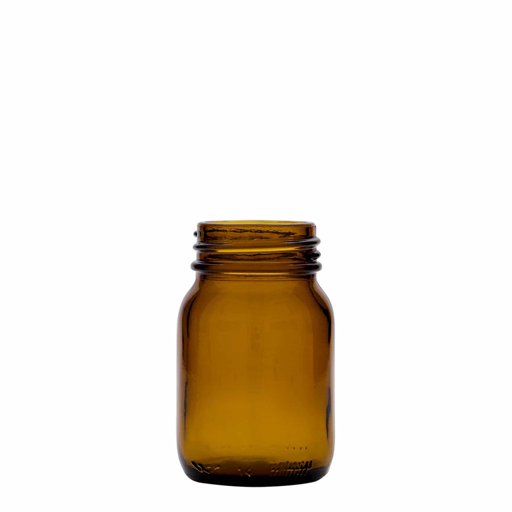 75 ml słoik z szerokim otworem, kolor brązowy, zamknięcie: DIN 40 75 ml słoik z szerokim otworem, kolor brązowy, zamknięcie: DIN 40