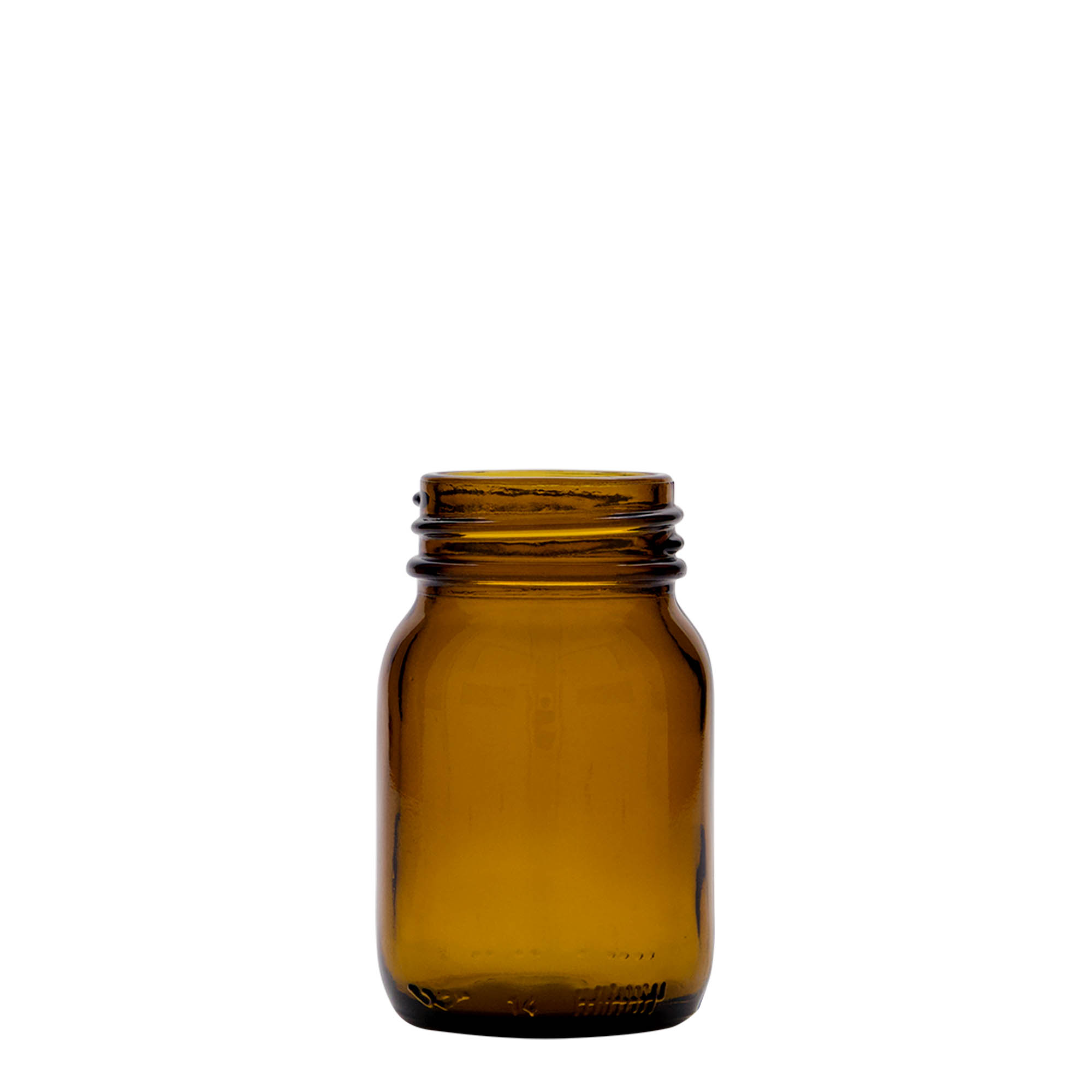 75 ml słoik z szeroką szyjką, brązowy, otwór: DIN 40 75 ml słoik z szeroką szyjką, brązowy, otwór: DIN 40