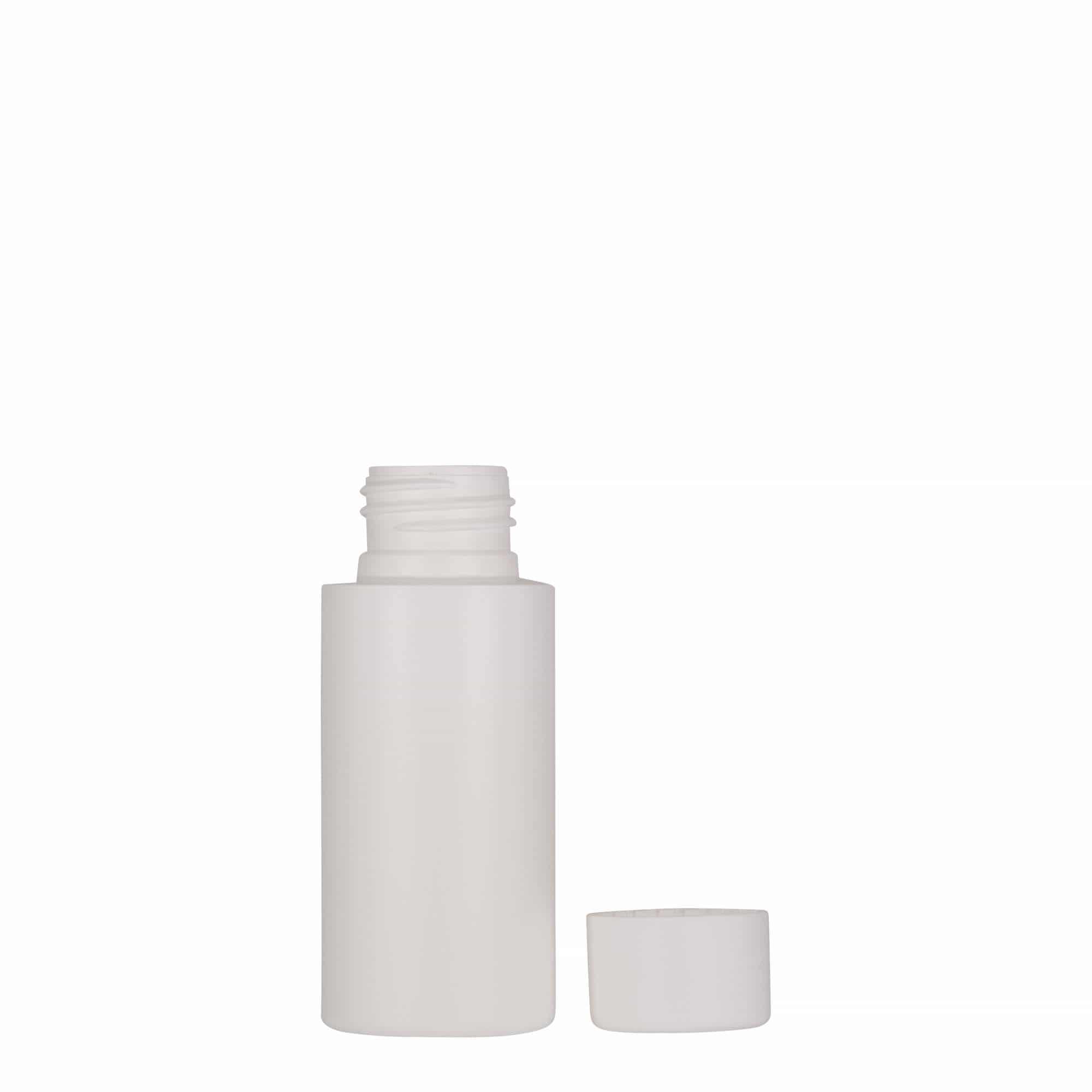 50 ml butelka plastikowa 'Pipe', zielony HDPE, biały, gwint: 24/410