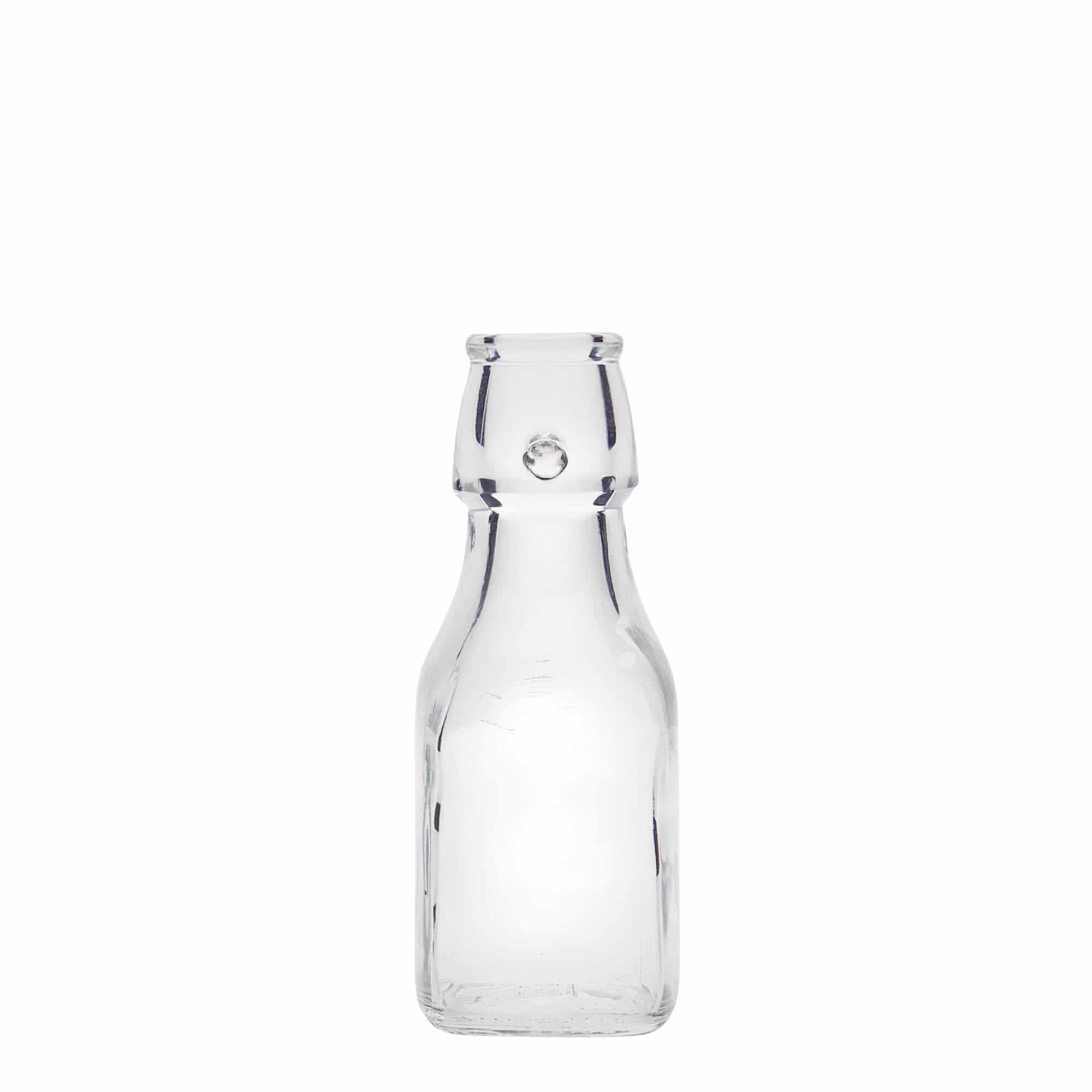 125 ml butelka szklana „Swing”, kwadratowa, szyjka: zamknięcie na druciany zatrzask 125 ml butelka szklana „Swing”, kwadratowa, szyjka: zamknięcie na druciany zatrzask