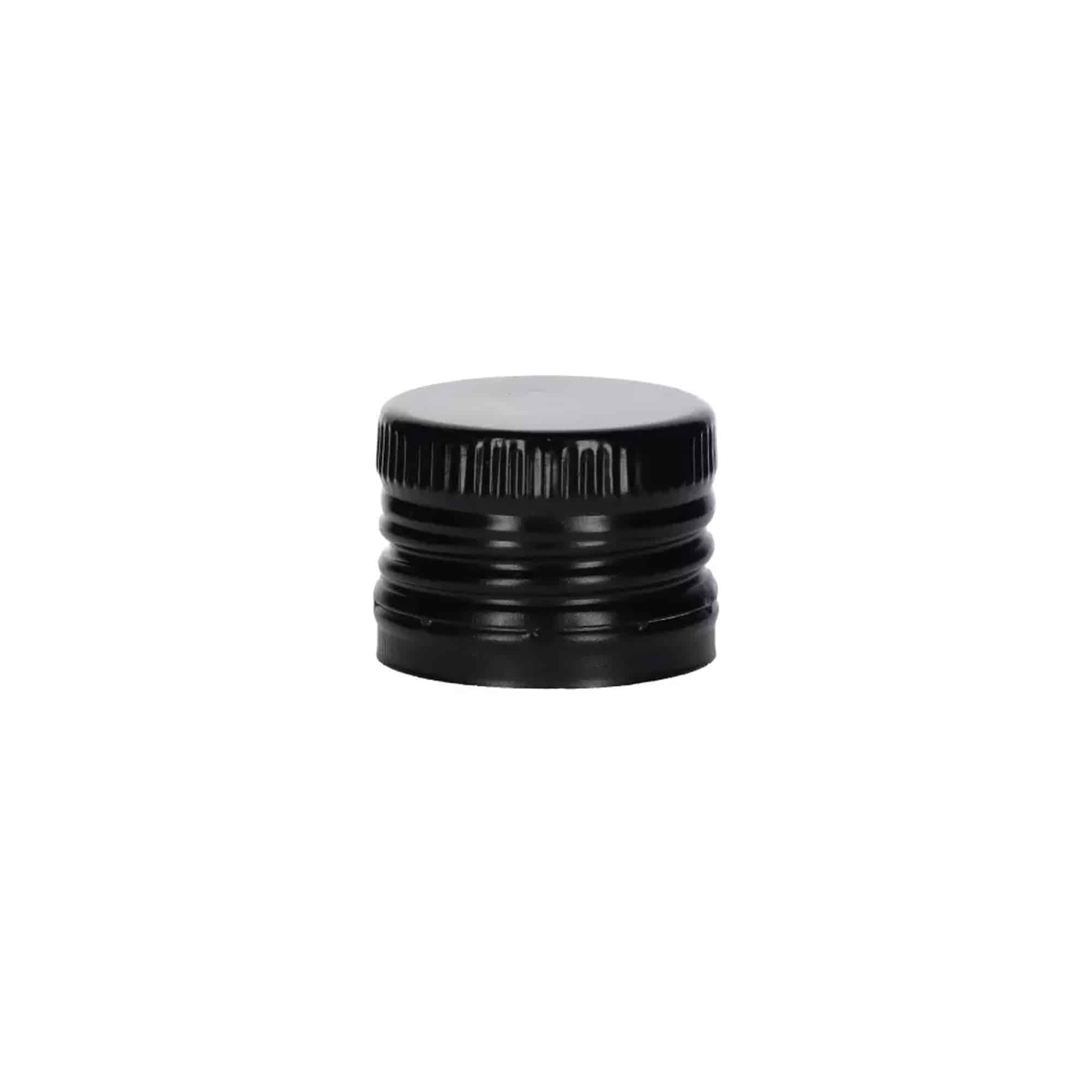 Zakrętka z nalewakiem, metalowo-plastikowa, czarna, do otworu: PP 31,5