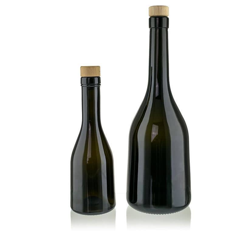 750 ml butelka szklana 'Rustica', kolor zielony antyczny, zamknięcie: korek