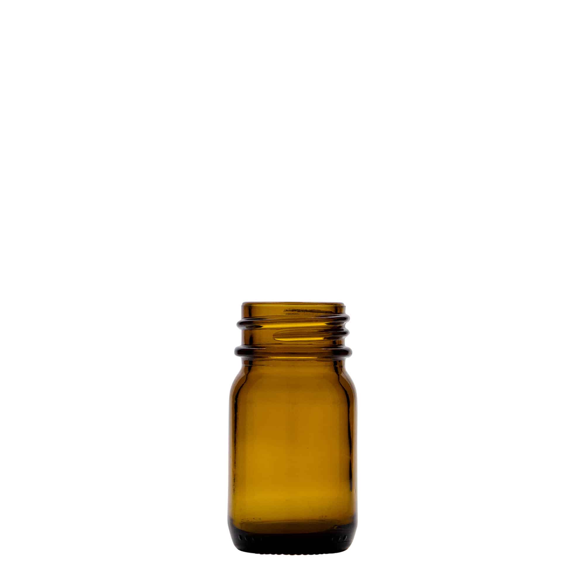 30 ml słoik z szeroką szyjką, brązowy, otwór: DIN 32