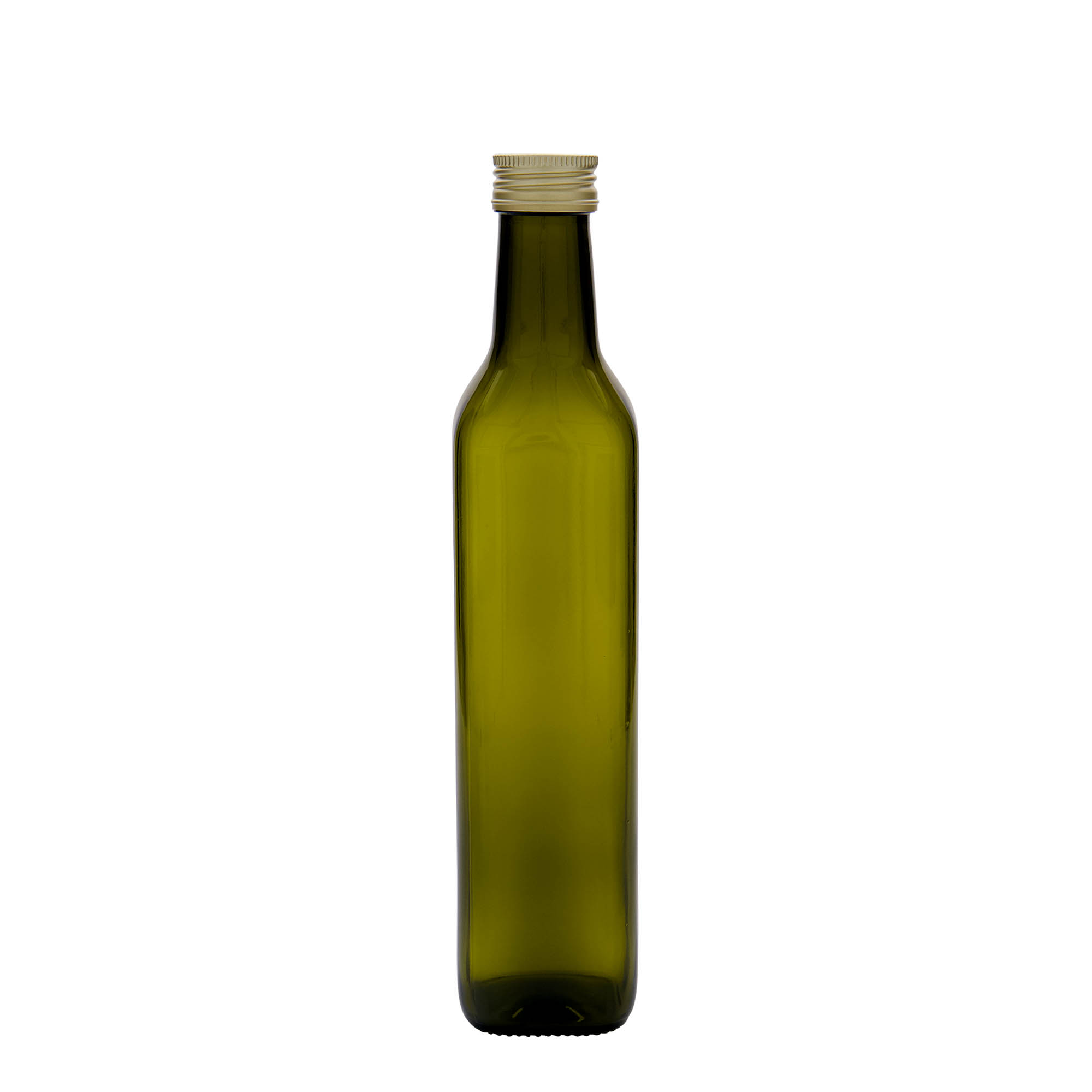 500 ml butelka szklana 'Marasca', kwadratowa, antyczny zielony, gwint: PP 31,5