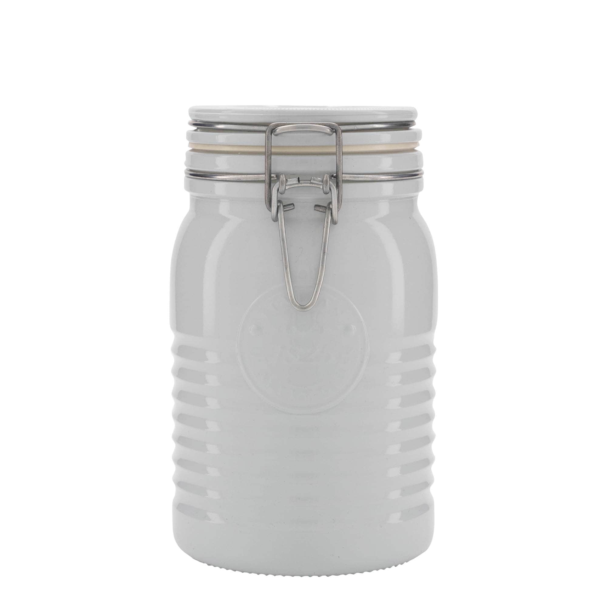 1000 ml słoik z zamknięciem pałąkowym 'Officina 1825', kolor biały, zamknięcie: Zamknięcie pałąkowe
