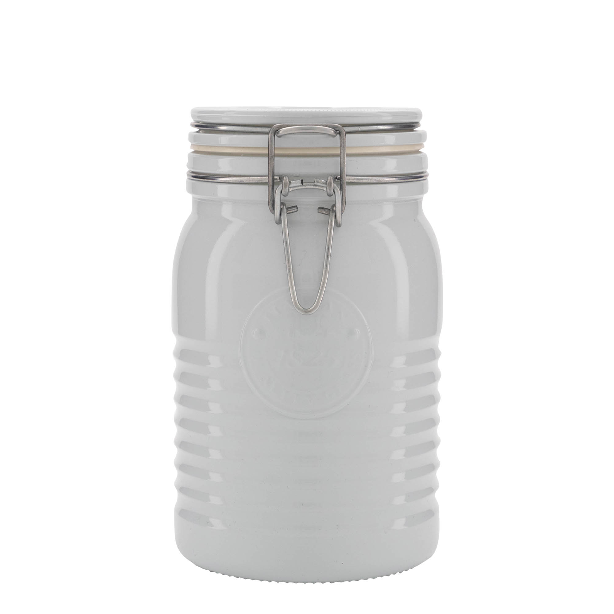 1.000 ml słoik z drucianym zamknięciem 'Officina 1825', biały, otwór: zamknięcie druciane