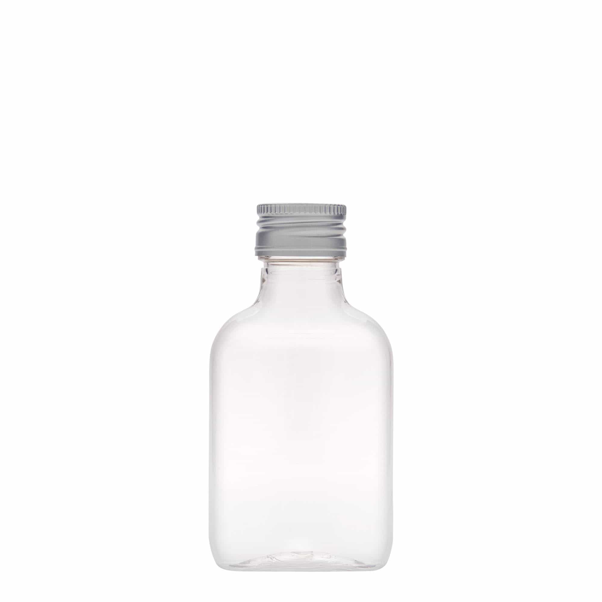 100 ml butelka kieszonkowa, owalna, tworzywo PET, gwint: PP 28