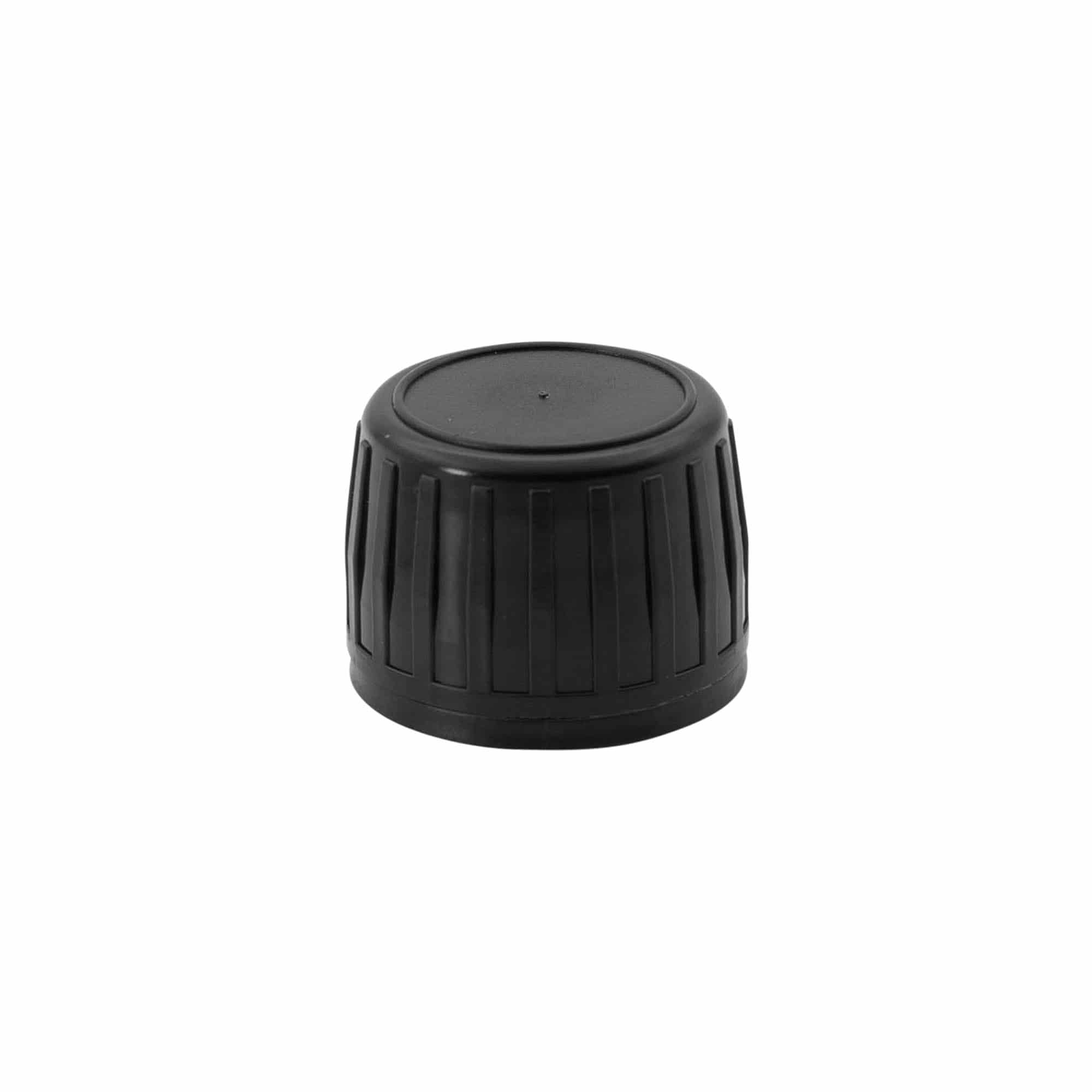 Zakrętka z oryginalnym zabezpieczeniem, tworzywo sztuczne PP, czarna, do szyjki: PP 28