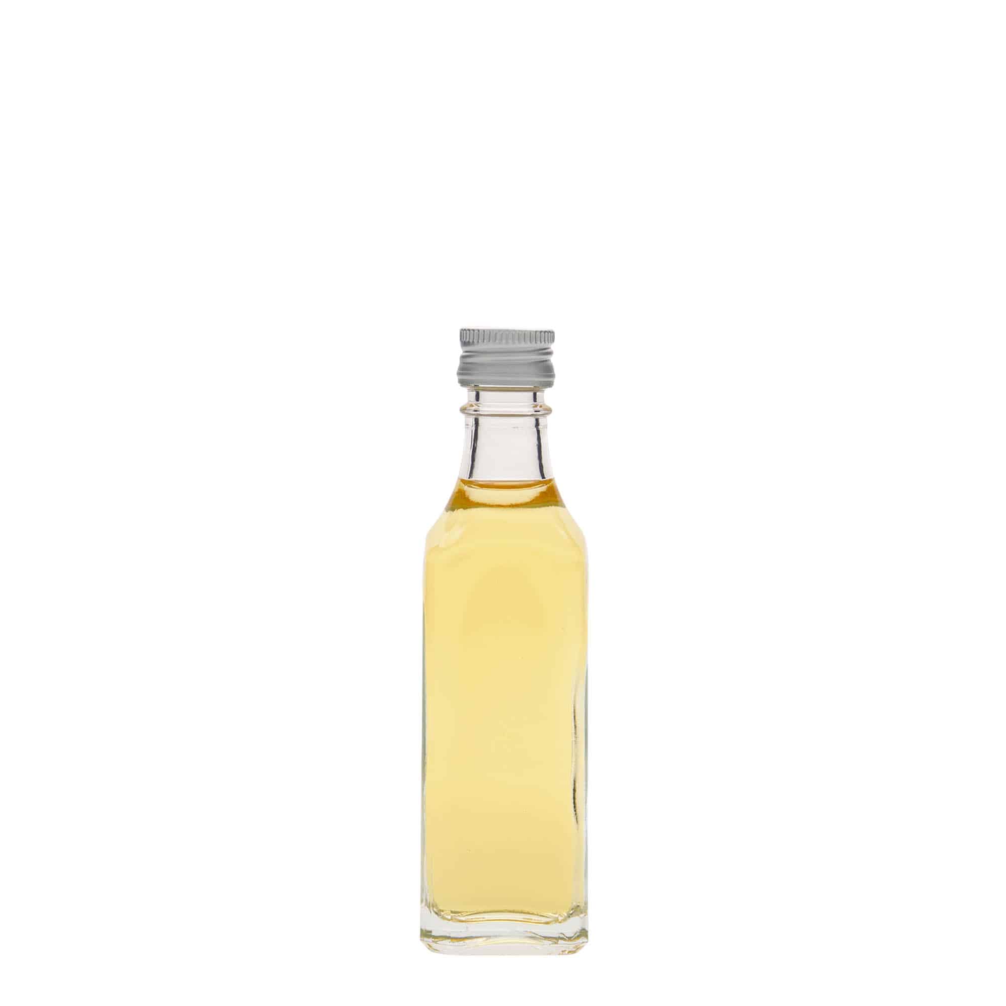 50 ml butelka szklana 'Siena', kwadratowa, zamknięcie: PP 18
