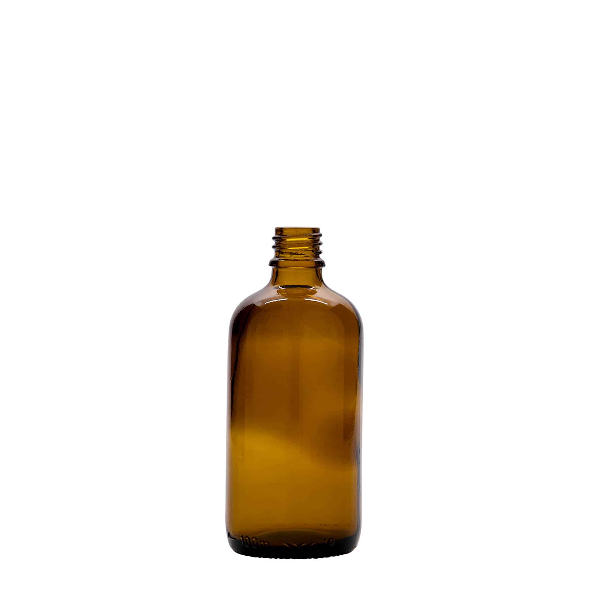 100 ml butelka medyczna, szkło, brązowa, szyjka: DIN 18