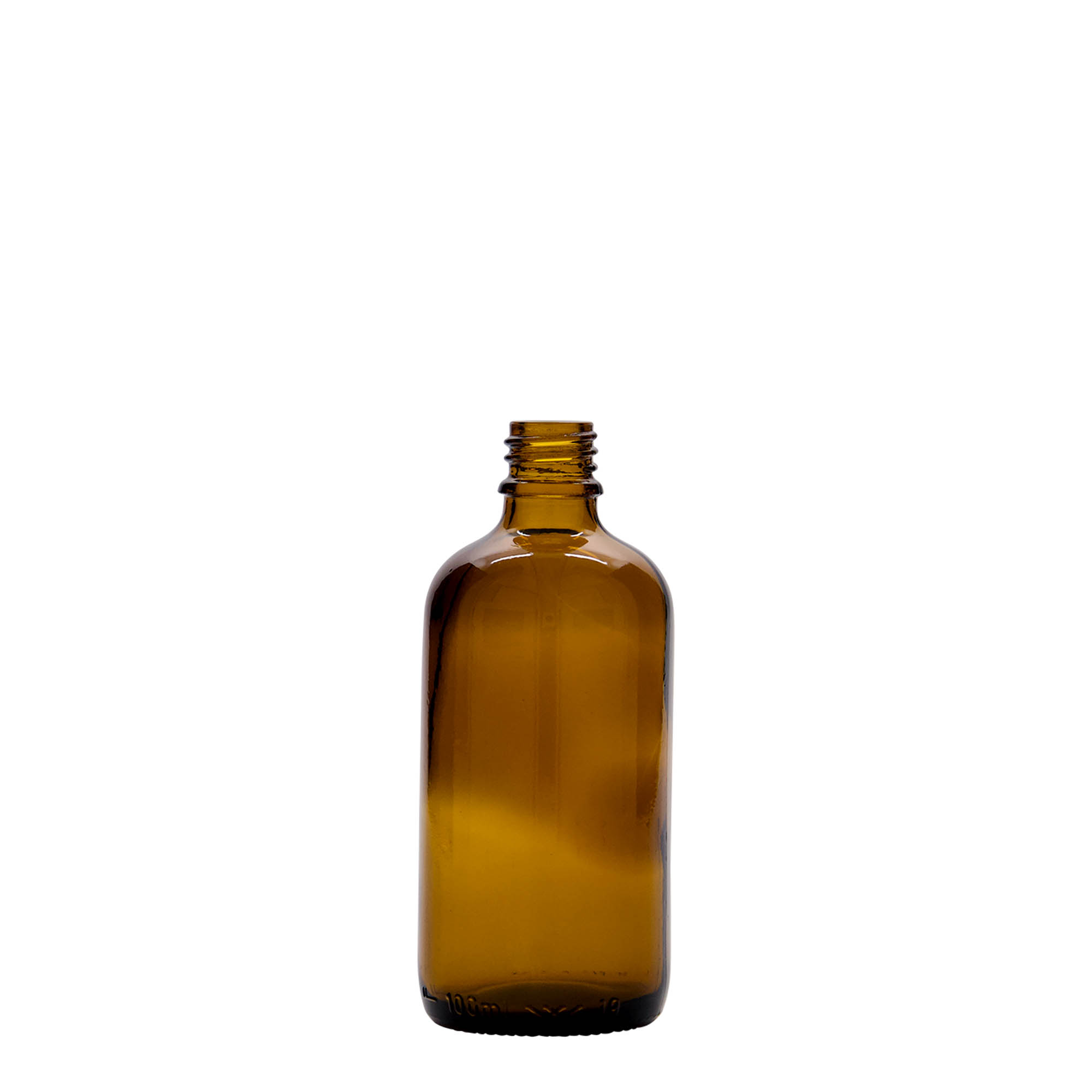 100 ml butelka medyczna, szkło, brązowa, szyjka: DIN 18