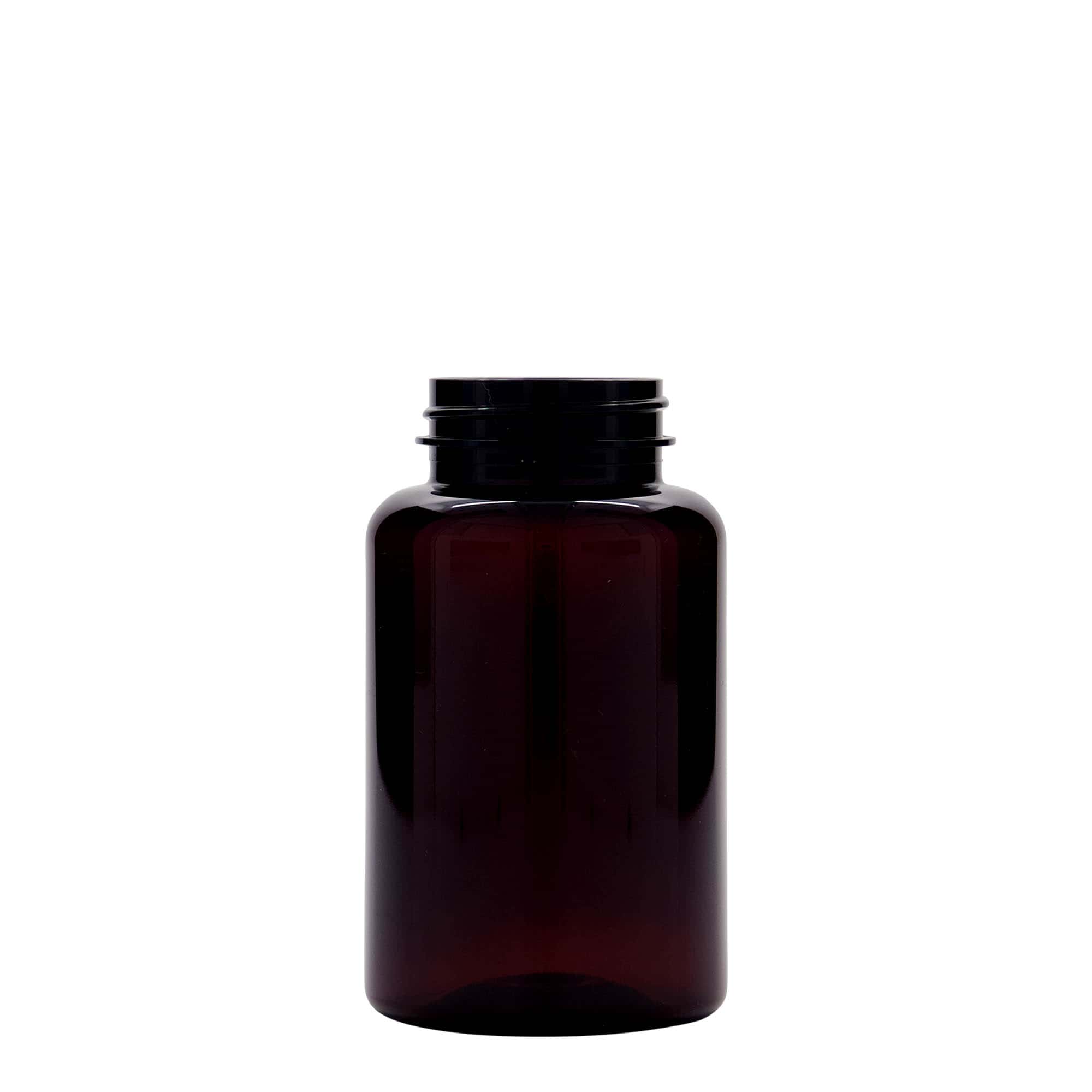 250 ml słoiczek PET, tworzywo sztuczne, kolor brązowy, zamknięcie: GPI 45/400