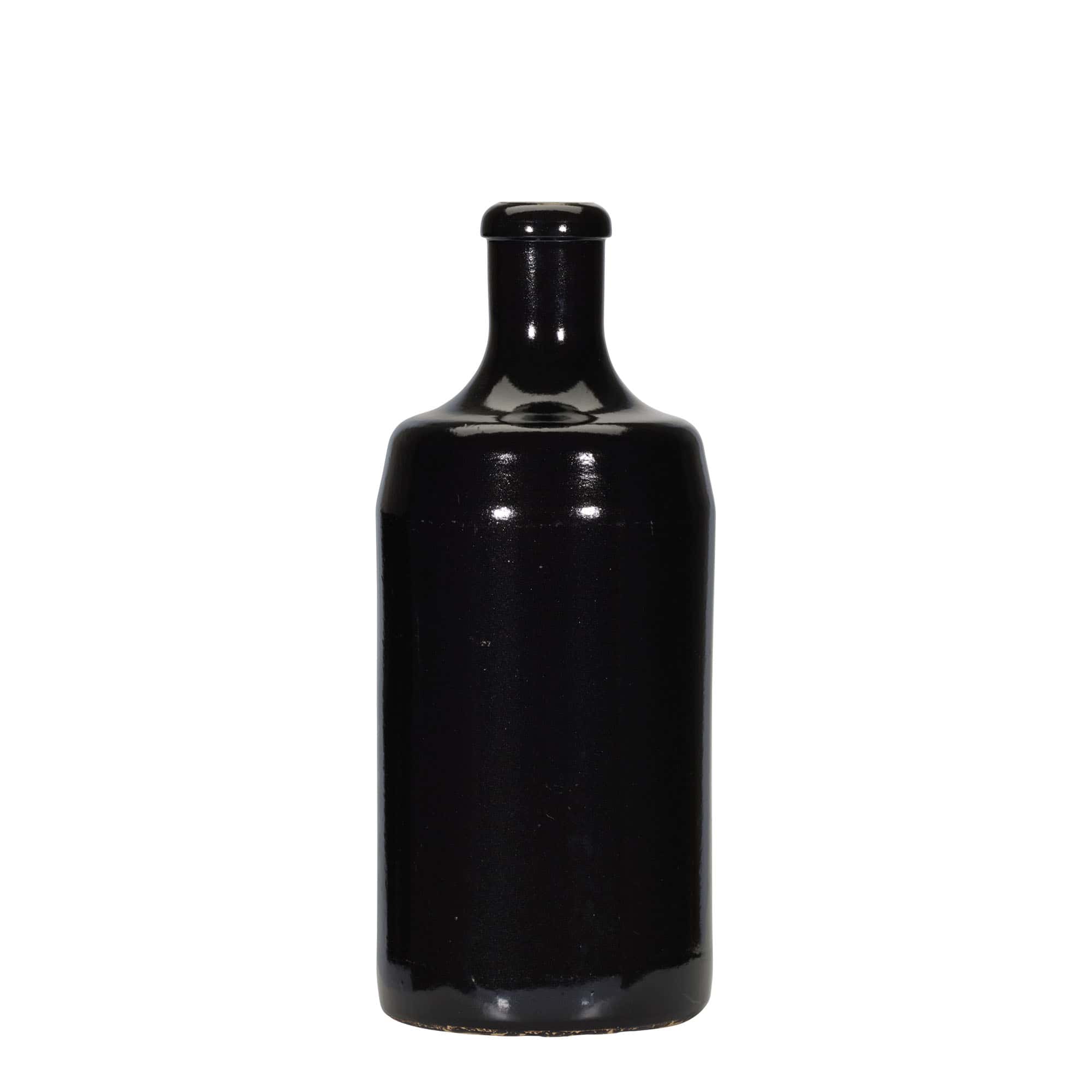 700 ml gliniany dzbanek 'Calvados', kamionka, kolor czarny, zamknięcie: korek