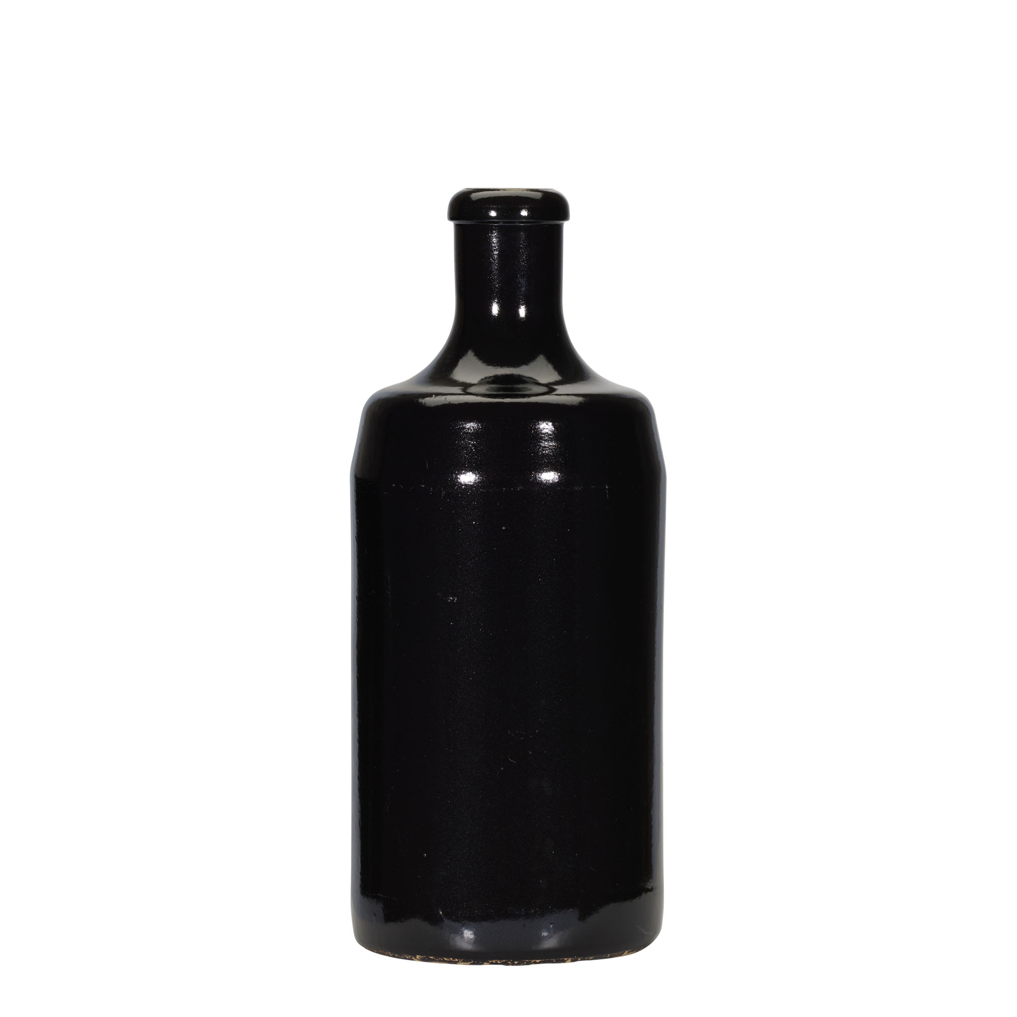 700 ml dzban gliniany 'Calvados, kamionka, czarny, wylew: korek