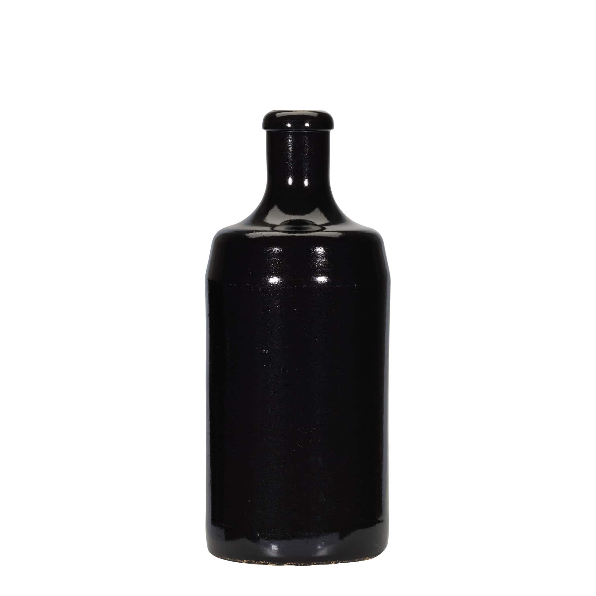 700 ml dzban gliniany 'Calvados, kamionka, czarny, wylew: korek