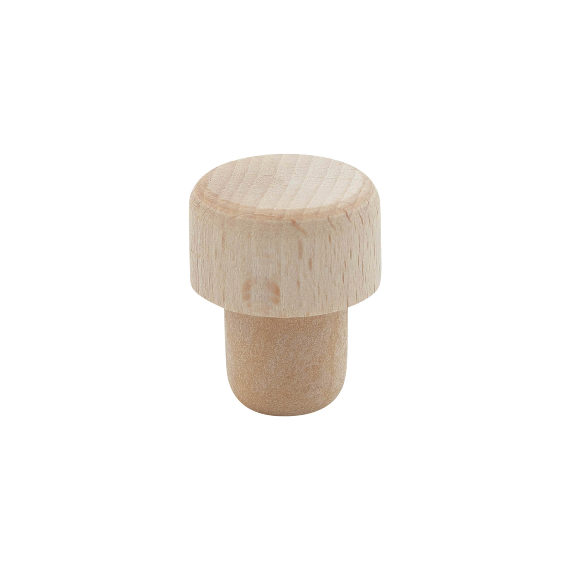 Korek z uchwytem z otworem dozującym 19 mm, drewno/plastik, beżowy, do wylotu: korek