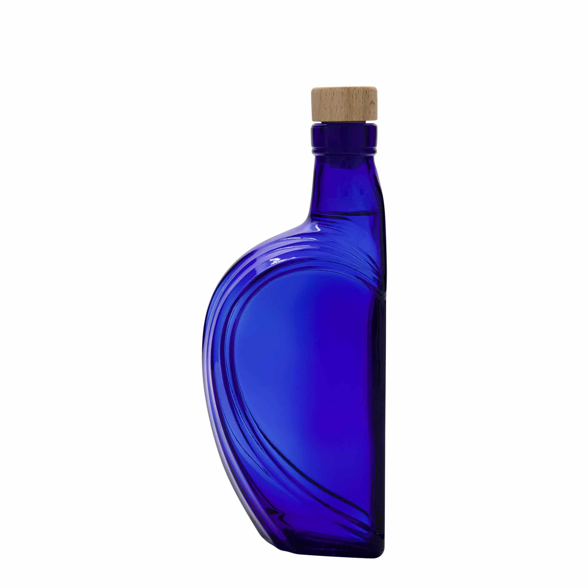 375 ml butelka szklana 'Sweethearts', prostokątna, błękit królewski, zamknięcie: korek