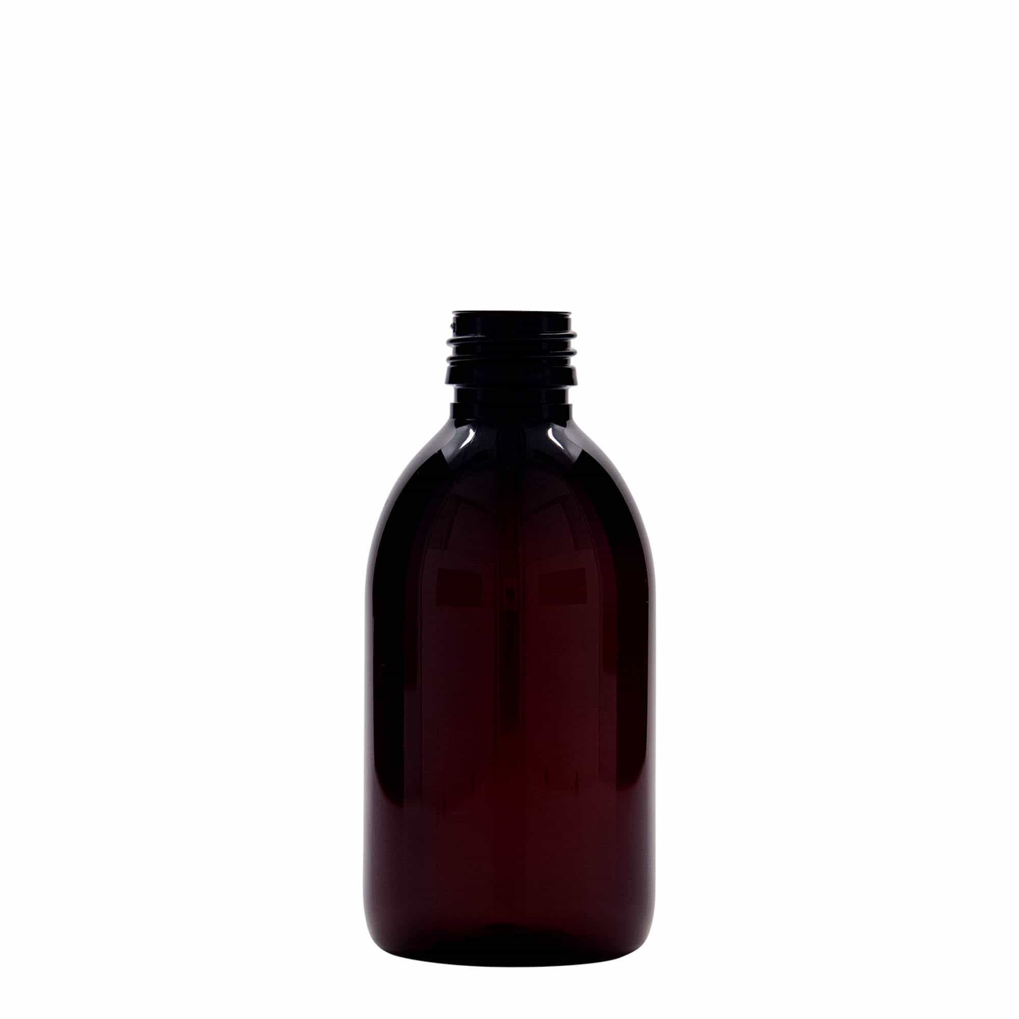 250 ml butelka farmaceutyczna PET, kolor brązowy, tworzywo sztuczne, zamknięcie: PP 28