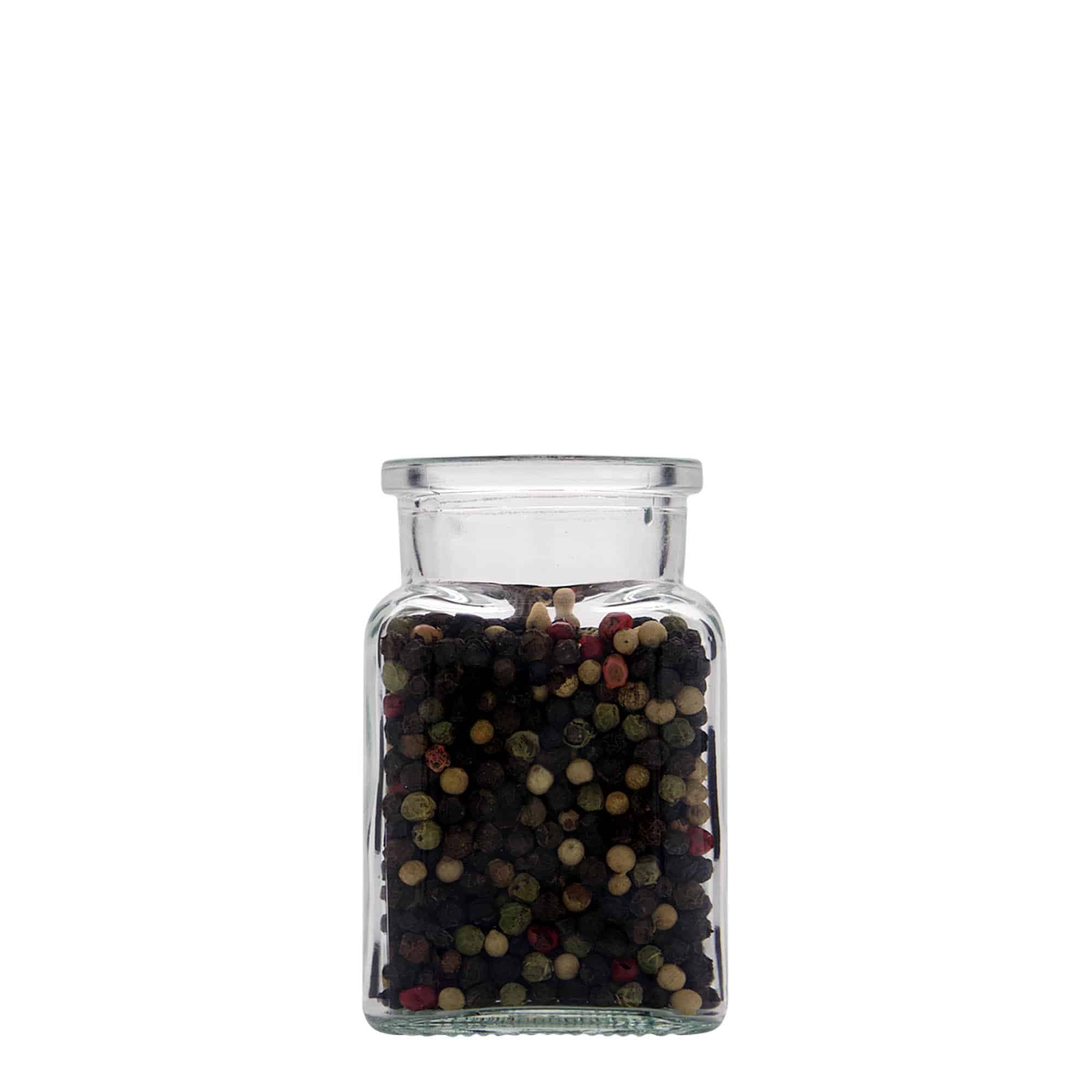 150 ml szklany słoik z korkiem, kwadratowy, otwór: korek