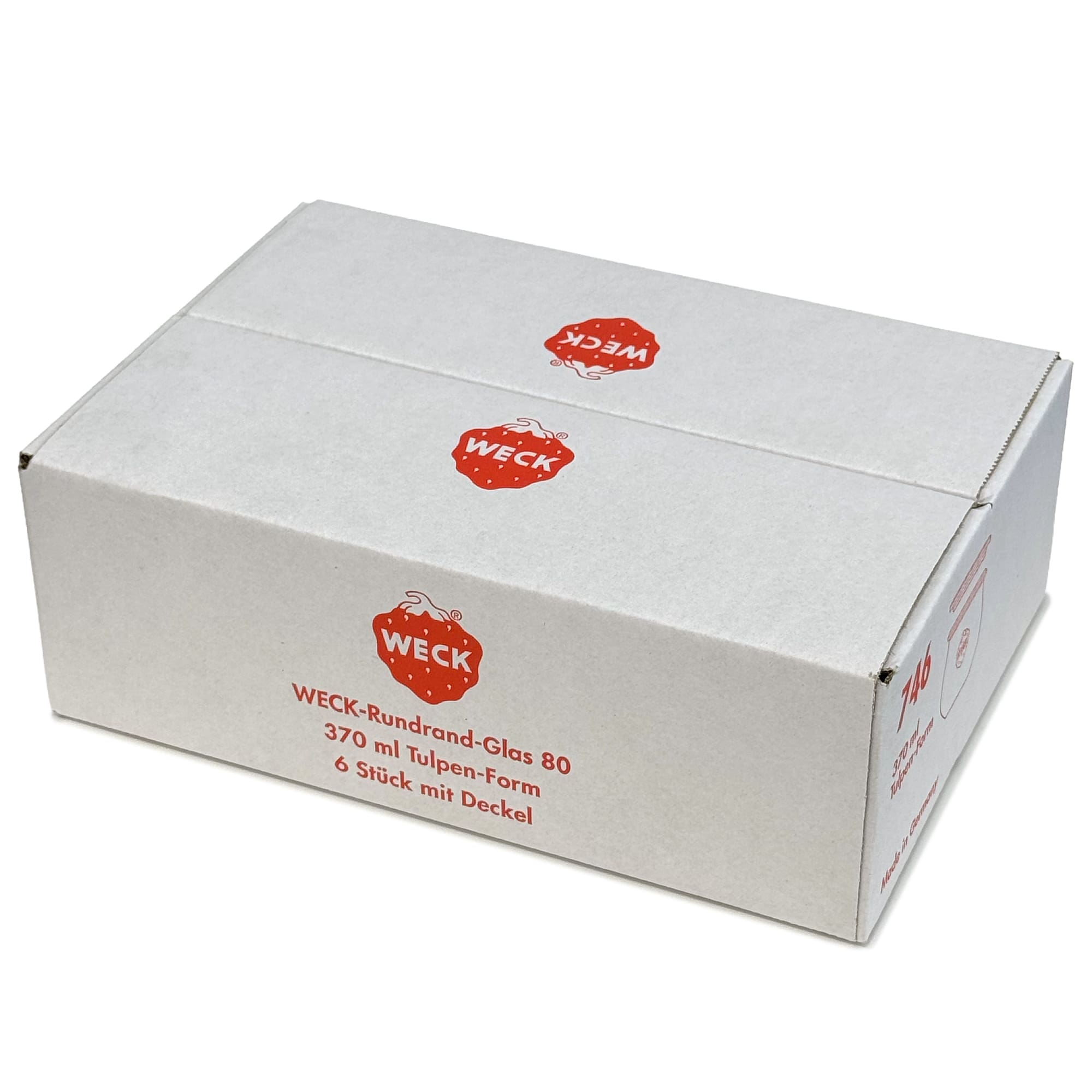 6x 370 ml WECK-Tulipanowe słoik z szklanym wieczkiem RR 80