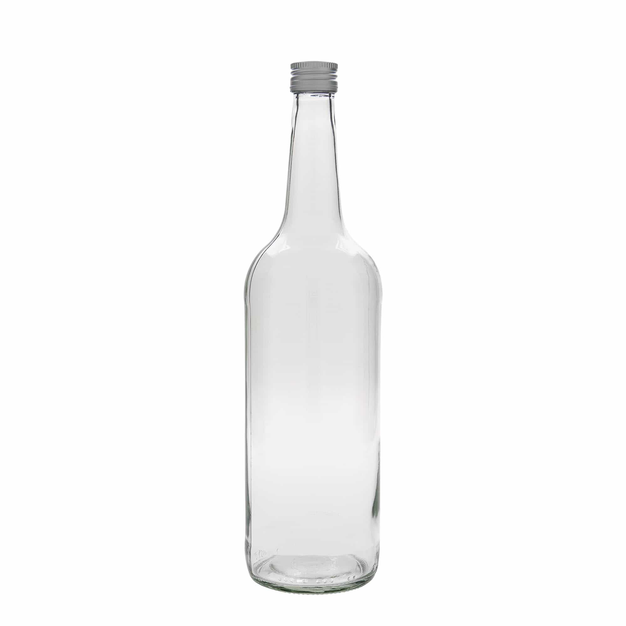 1.000 ml butelka szklana z prostą szyjką, gwint: PP 28
