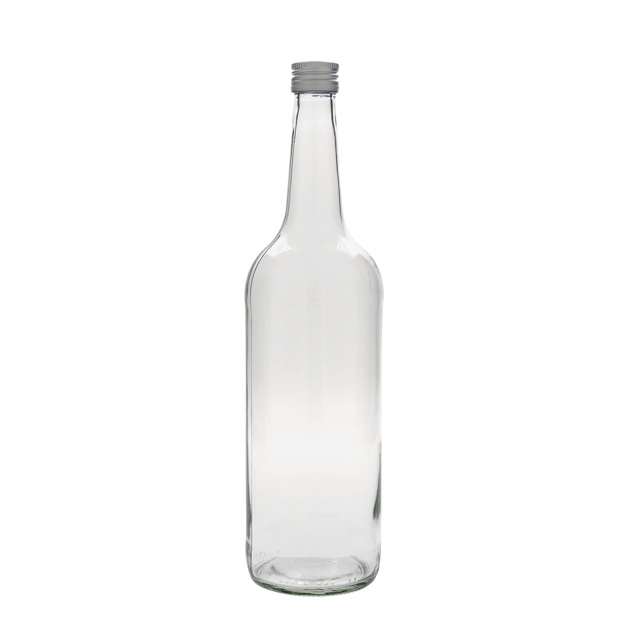 1.000 ml butelka szklana z prostą szyjką, gwint: PP 28