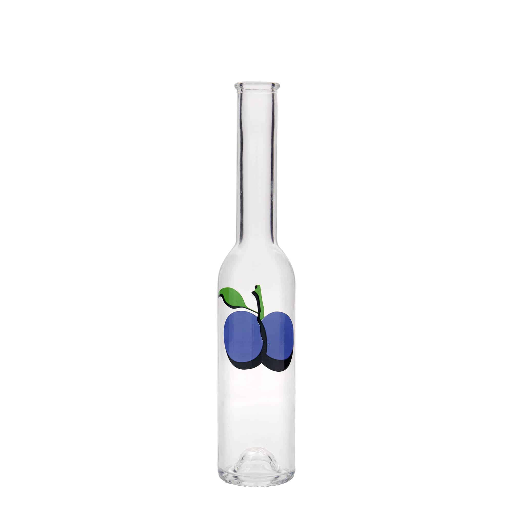 200 ml butelka szklana 'Opera', wzór: śliwka, zamknięcie: korek 200 ml butelka szklana 'Opera', wzór: śliwka, zamknięcie: korek
