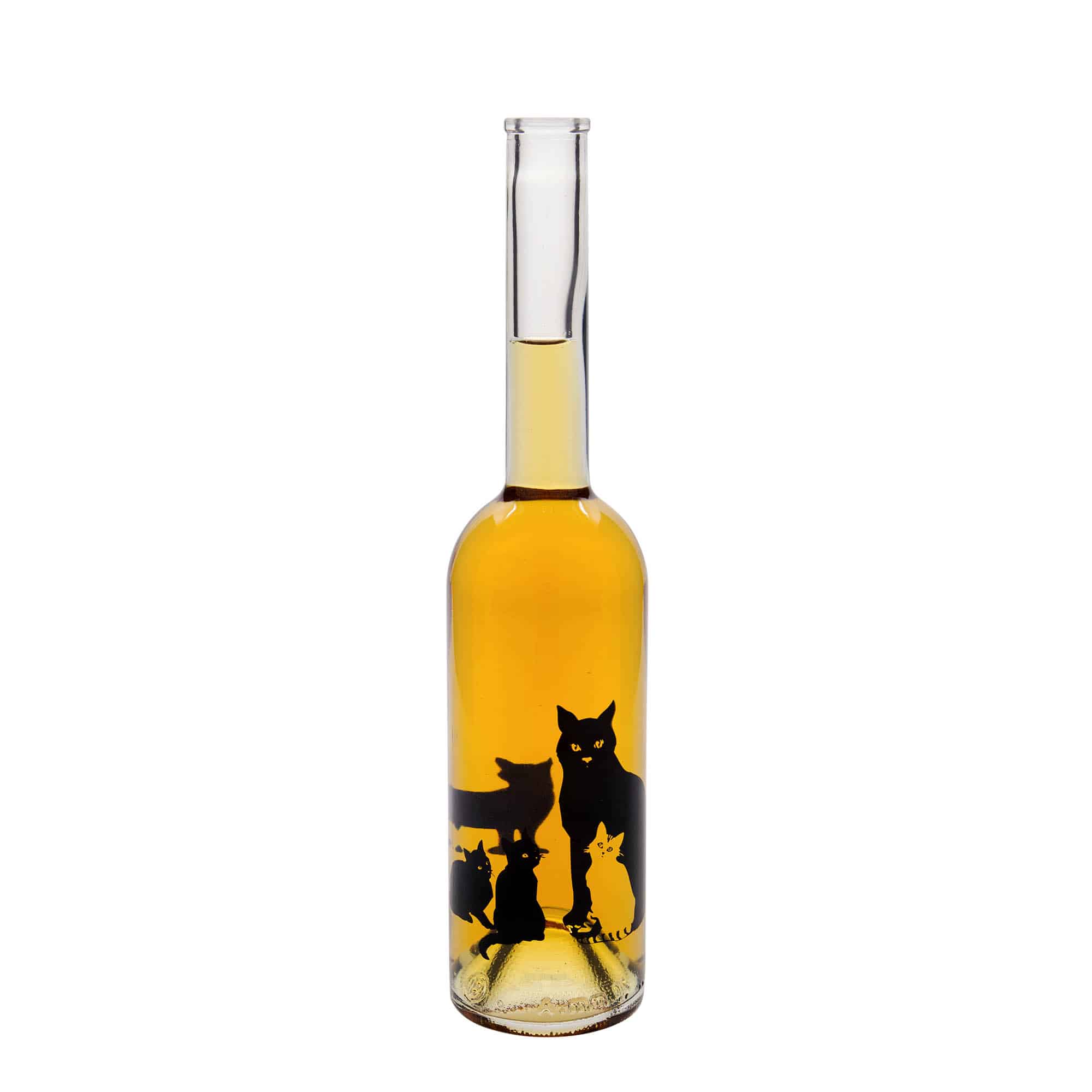 500 ml butelka szklana 'Opera', wzór: koty, zamknięcie: korek
