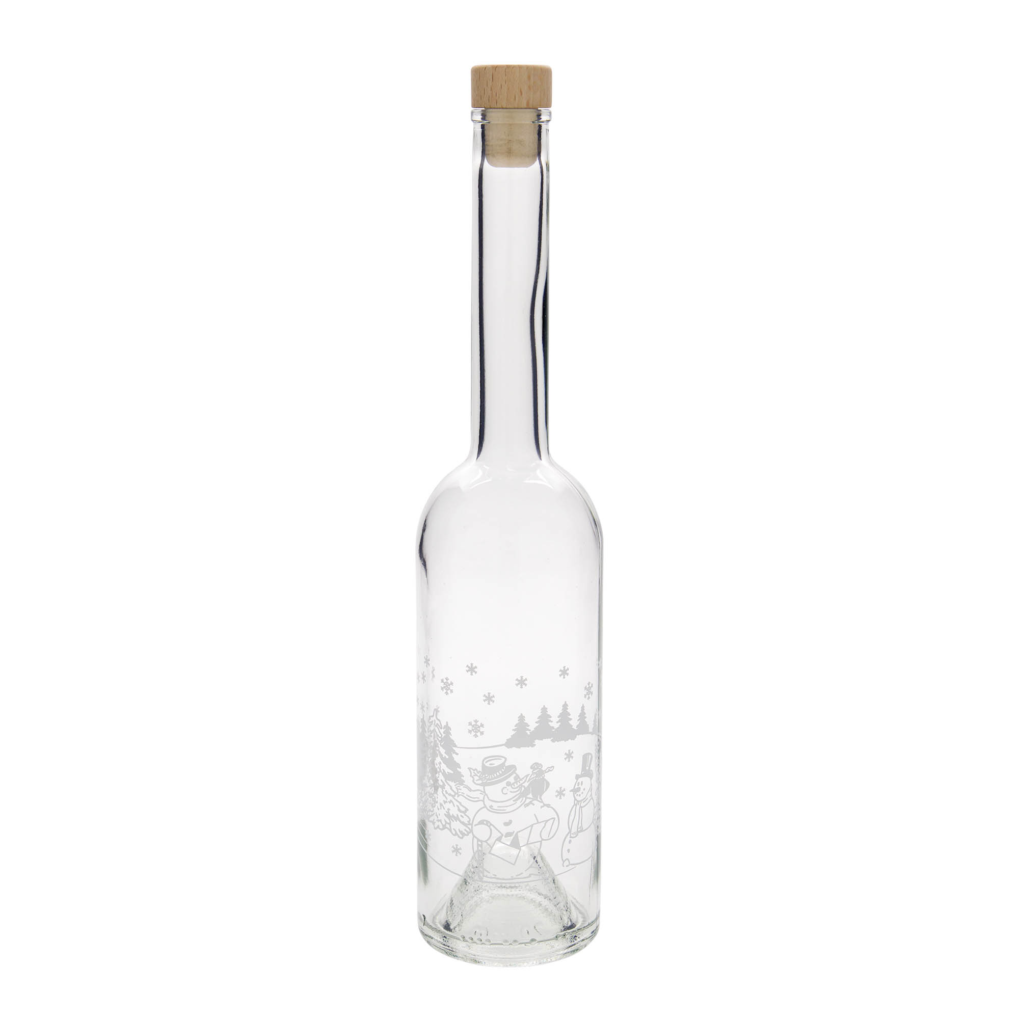 500 ml butelka szklana 'Opera', motyw: butelka bałwana, szyjka: korek