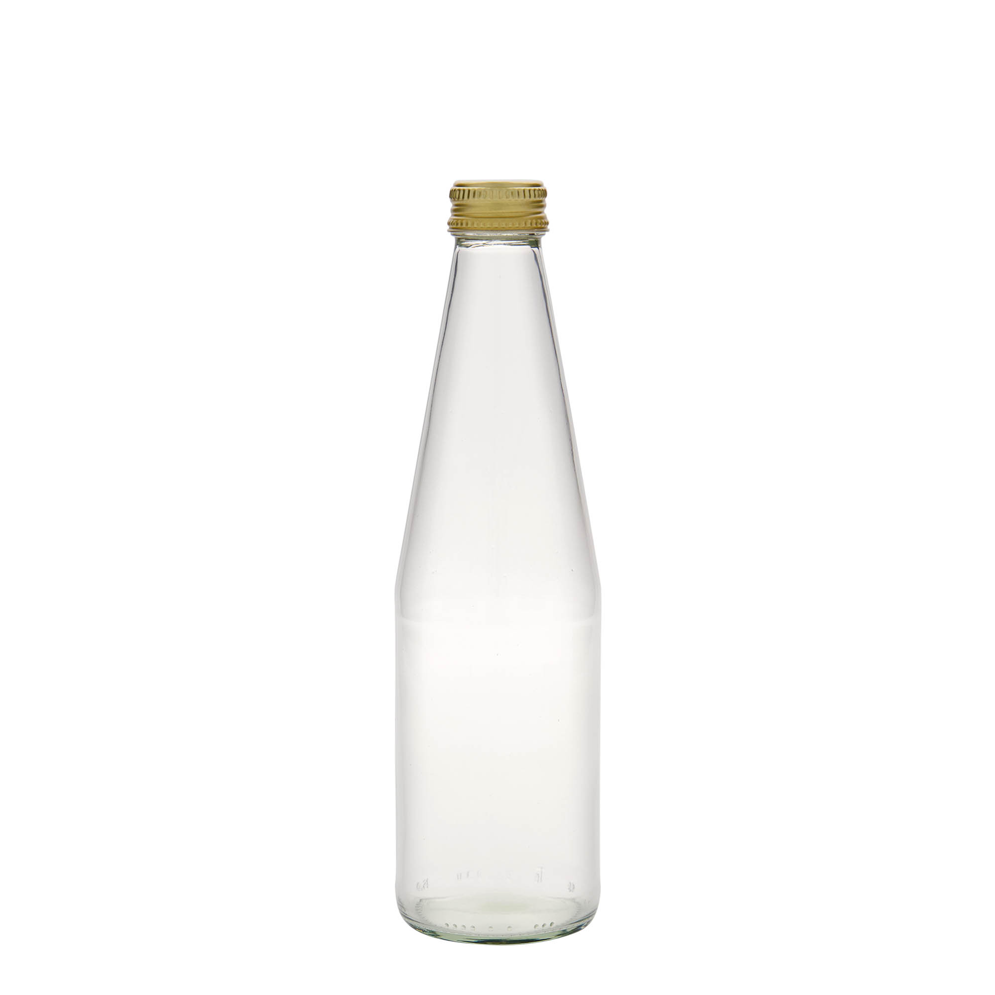 330 ml uniwersalna butelka w kształcie marchewki, szkło, gwint: PP 28