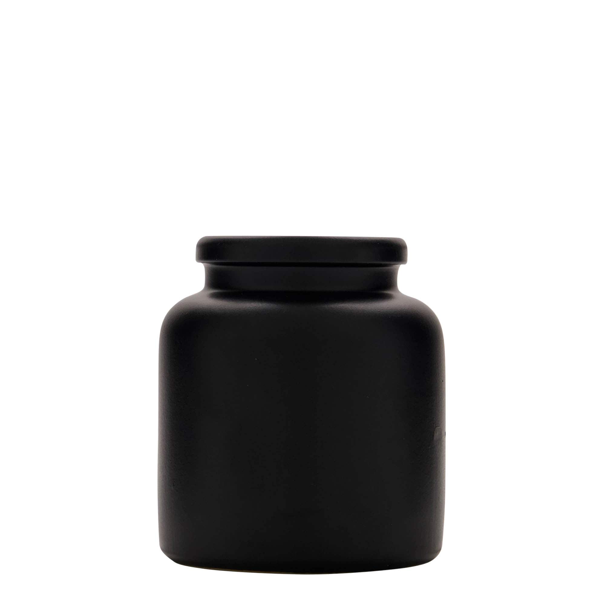270 ml słoiczek kamionkowy, ceramika, kolor czarny, zamknięcie: wieczko