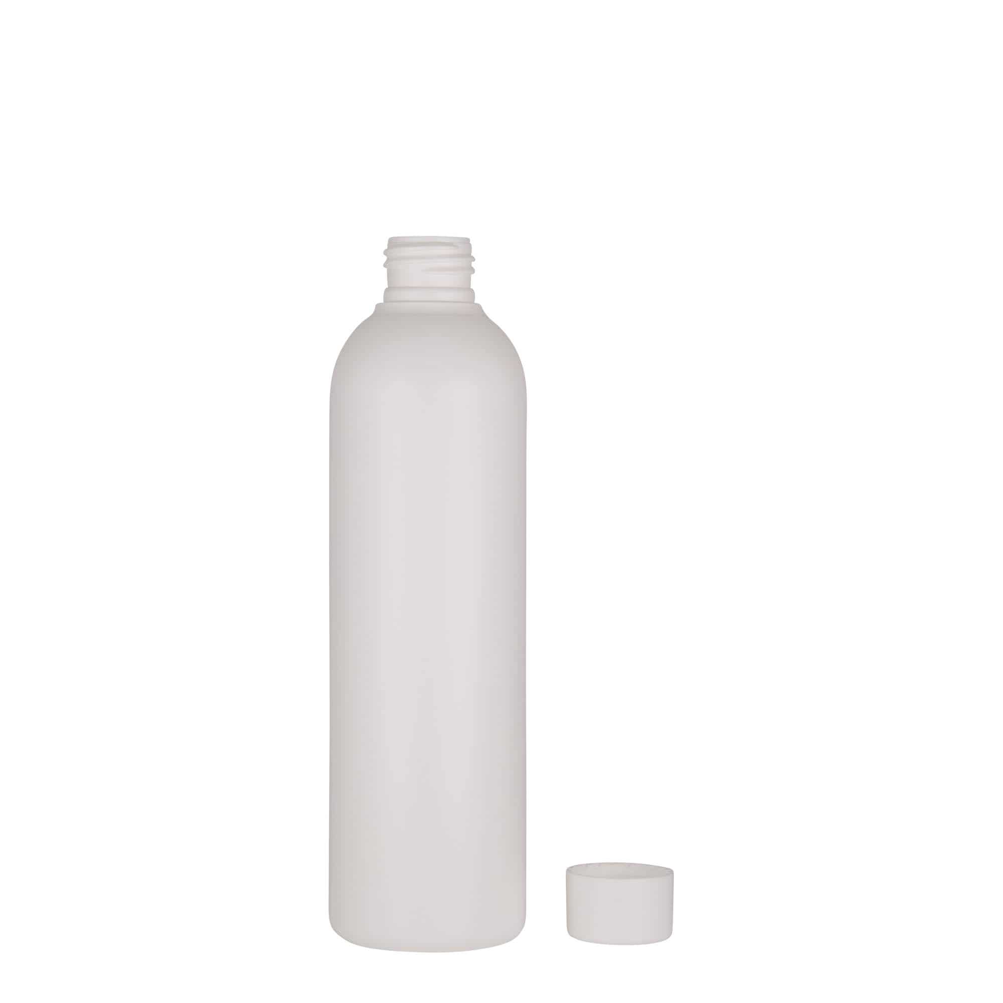 250 ml butelka z tworzywa sztucznego 'Tuffy', HDPE, kolor biały, zamknięcie: 24/410