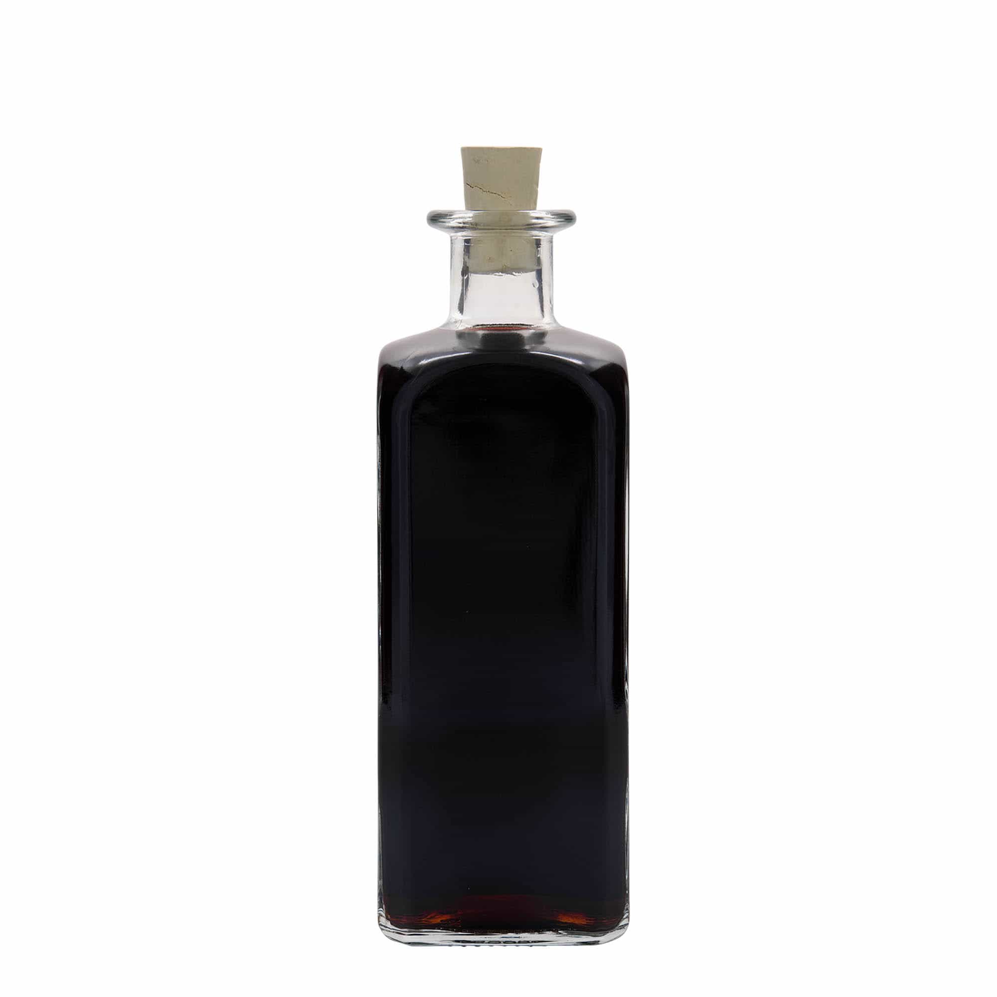 500 ml butelka szklana apteczna Carré, kwadratowa, zamknięcie: korek