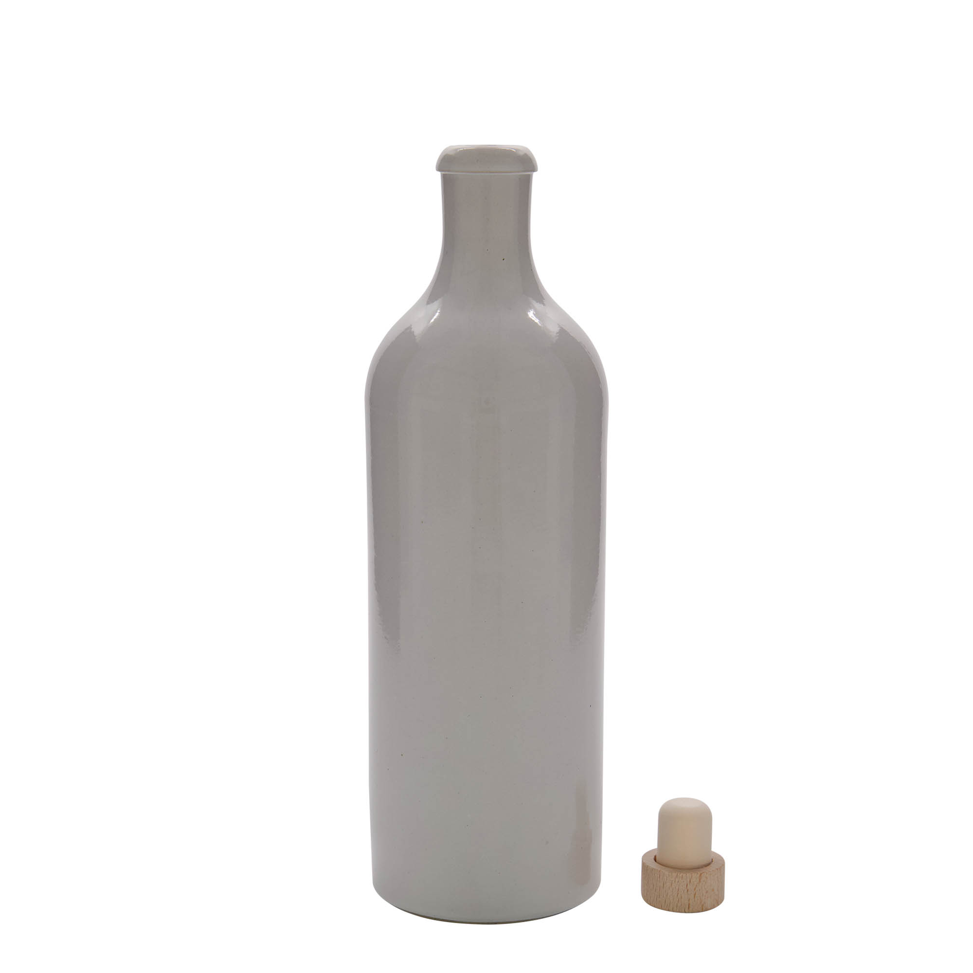 750 ml dzban gliniany, kamionka, biały, wylot: korek
