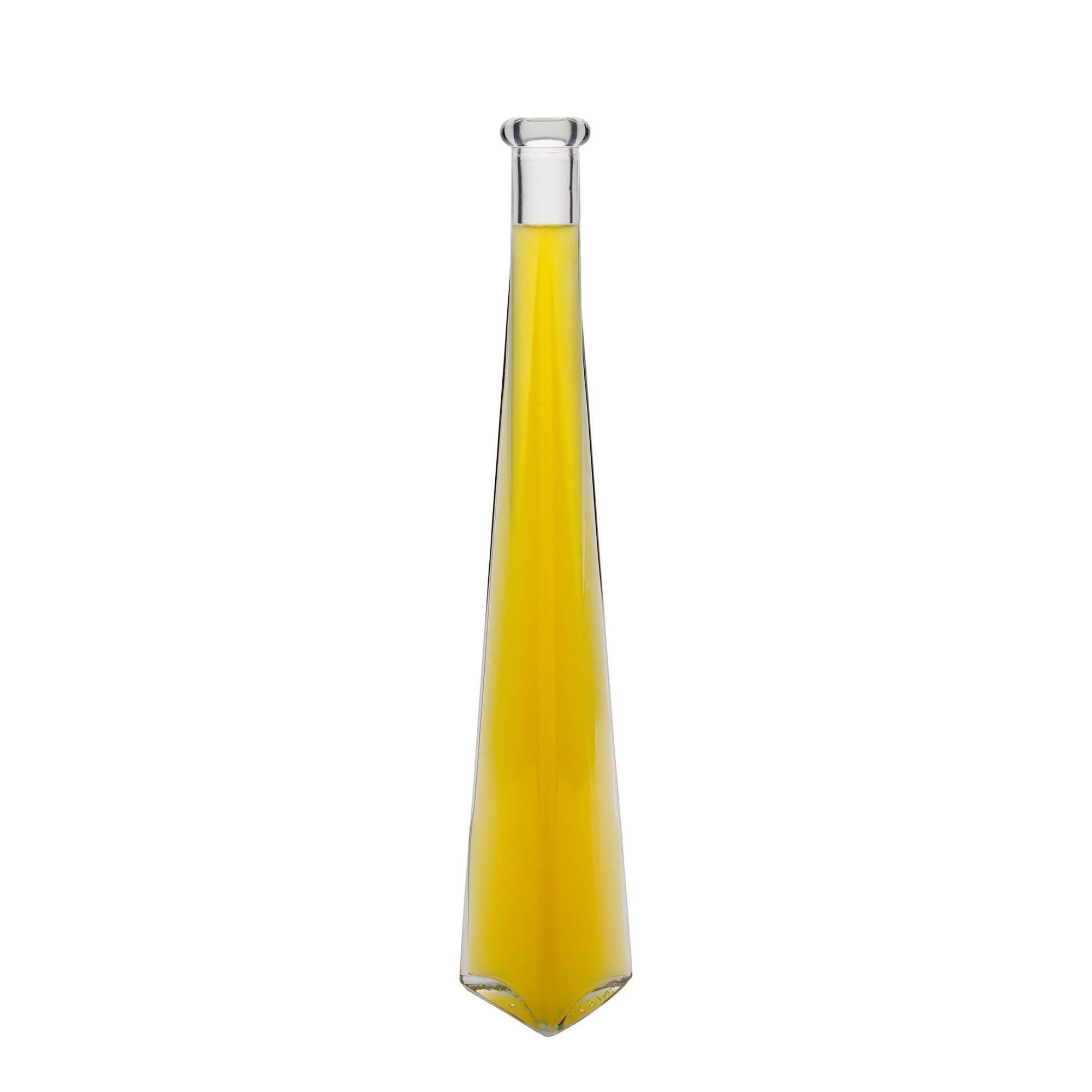 Butelka szklana 200 ml „Dama Triangolore”, trójkątna, otwór: korek Butelka szklana 200 ml „Dama Triangolore”, trójkątna, otwór: korek