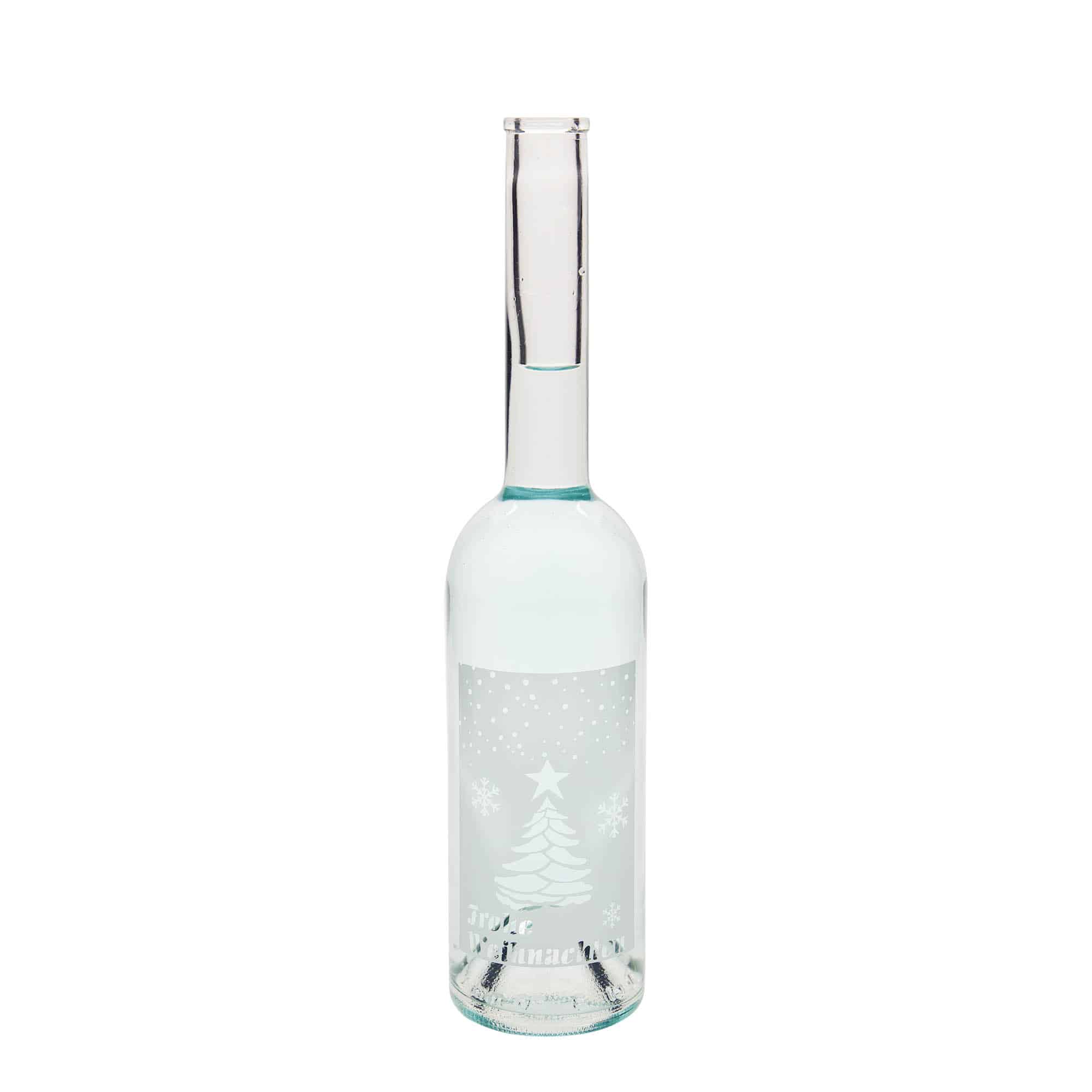 500 ml butelka szklana 'Opera', wzór: białe święta, zamknięcie: korek