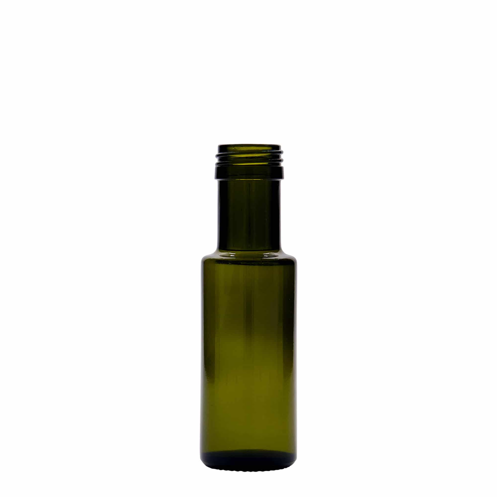 100 ml butelka szklana 'Dorica', antyczny zielony, wylot: PP 31,5
