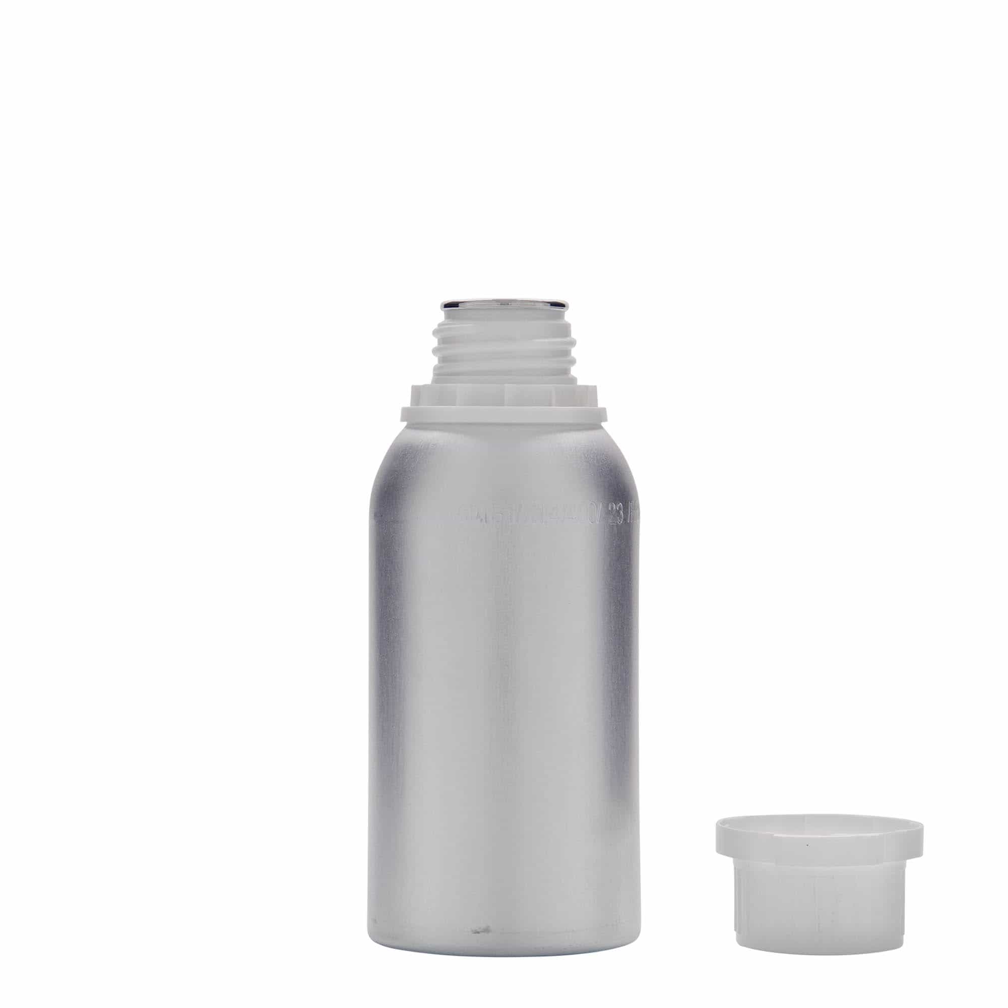 275 ml butelka aluminiowa, metalowa, kolor srebrny, zamknięcie: DIN 32