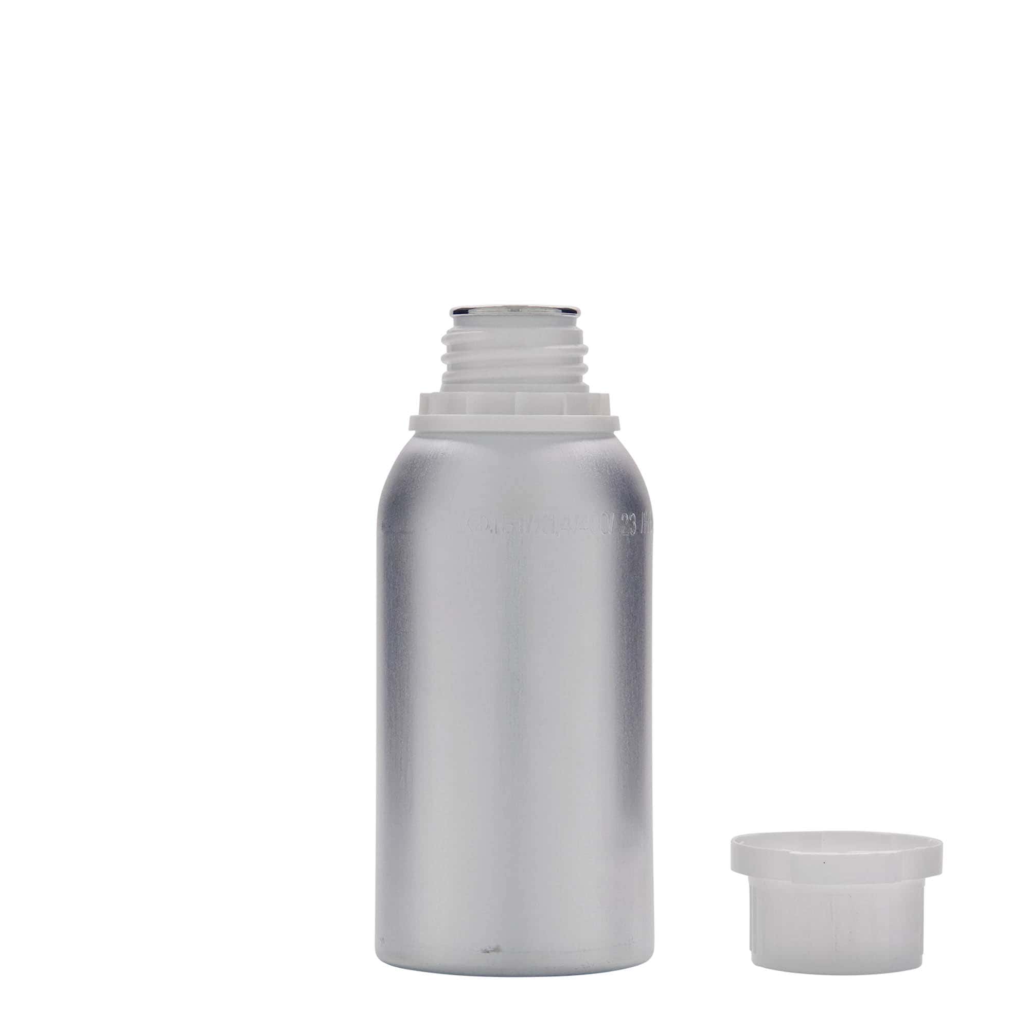275 ml butelka aluminiowa, metal, srebrny, gwint: DIN 32