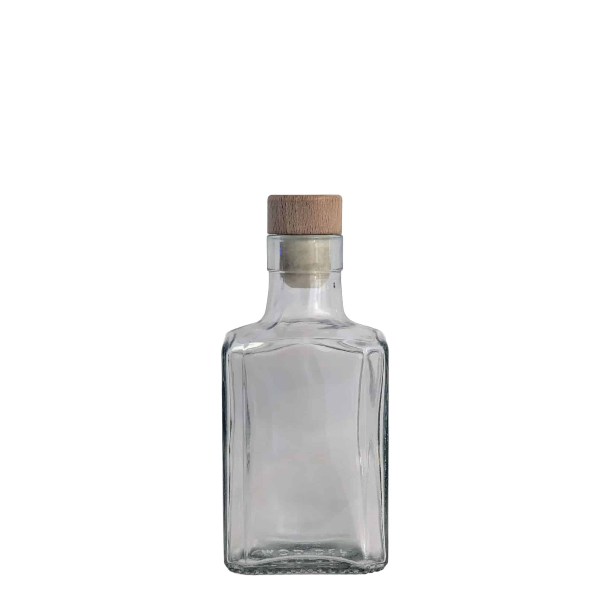 250 ml butelka szklana 'Decanter Quadro Oberband', kwadratowa, otwór: korek