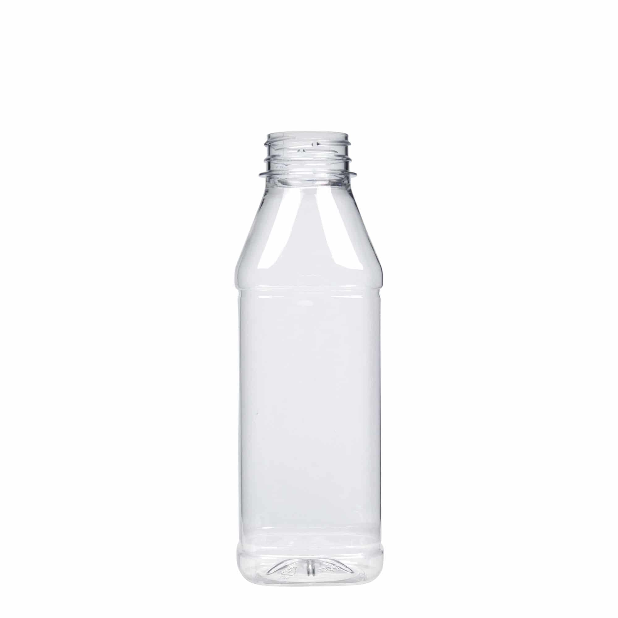 500 ml butelka PET 'Milk and Juice Carre', kwadratowa, tworzywo sztuczne, zamknięcie: 38 mm 500 ml butelka PET 'Milk and Juice Carre', kwadratowa, tworzywo sztuczne, zamknięcie: 38 mm