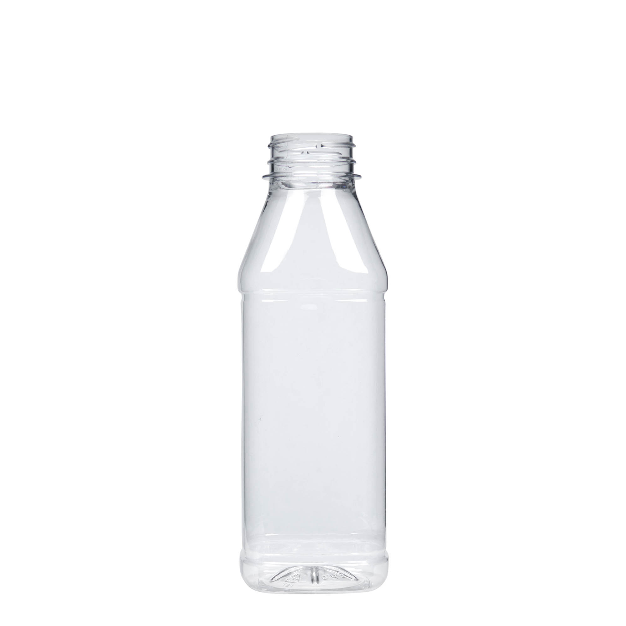 500 ml butelka PET „Milk and Juice Carré”, kwadratowa, plastikowa, szyjka: 38 mm 500 ml butelka PET „Milk and Juice Carré”, kwadratowa, plastikowa, szyjka: 38 mm
