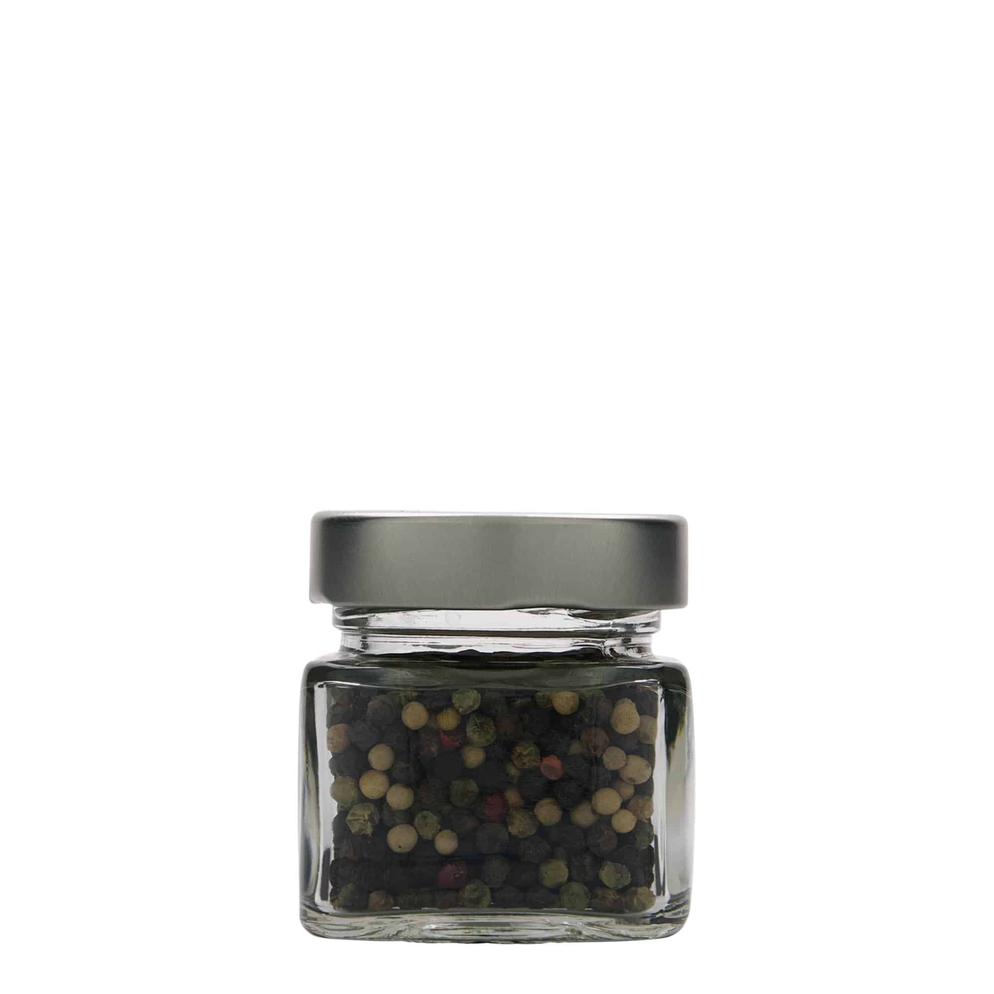 106 ml szklany pojemnik kwadratowy 'Ikarus', otwór: Deep-Twist-Off (DTO 58)