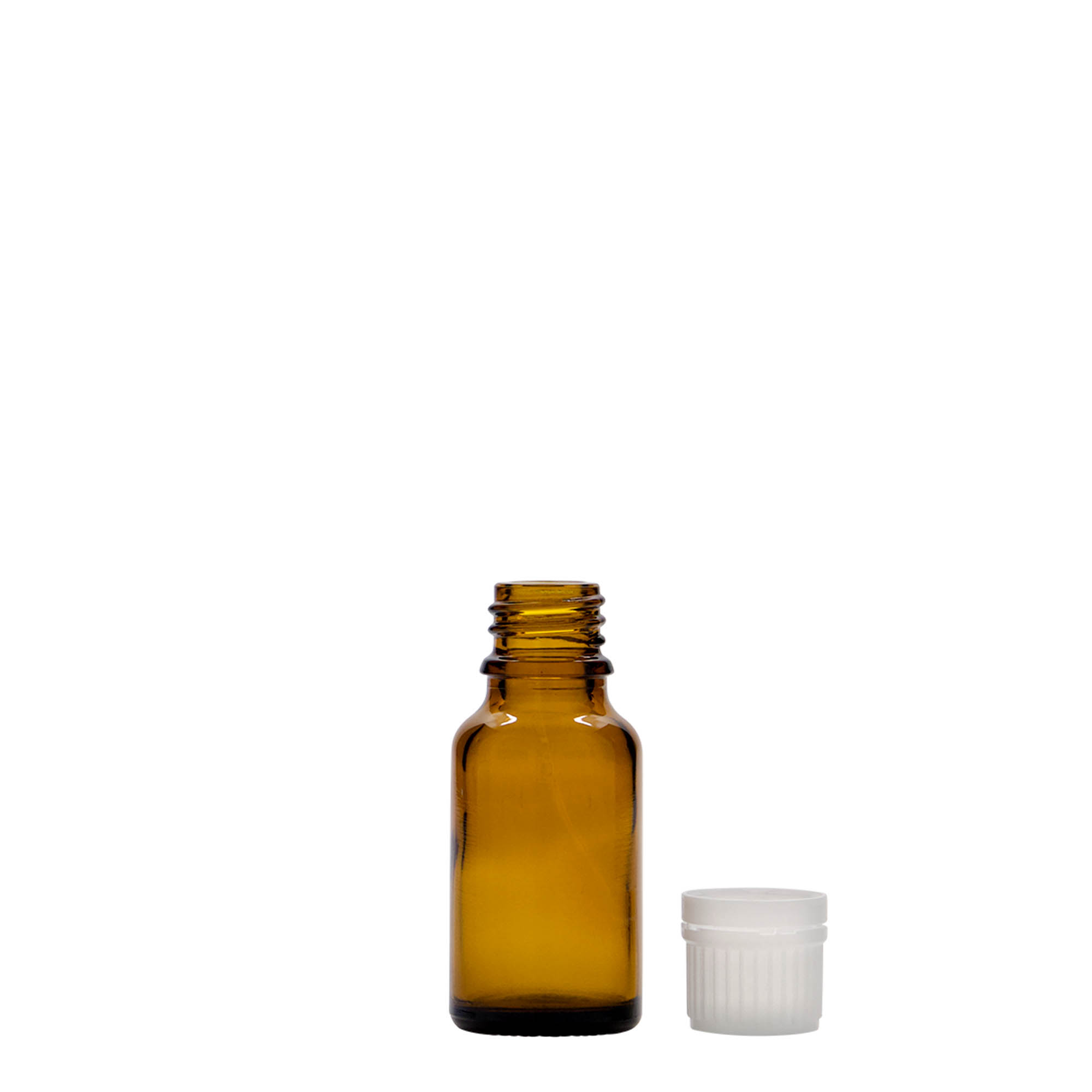 15 ml butelka medyczna, szkło, brązowa, szyjka: DIN 18