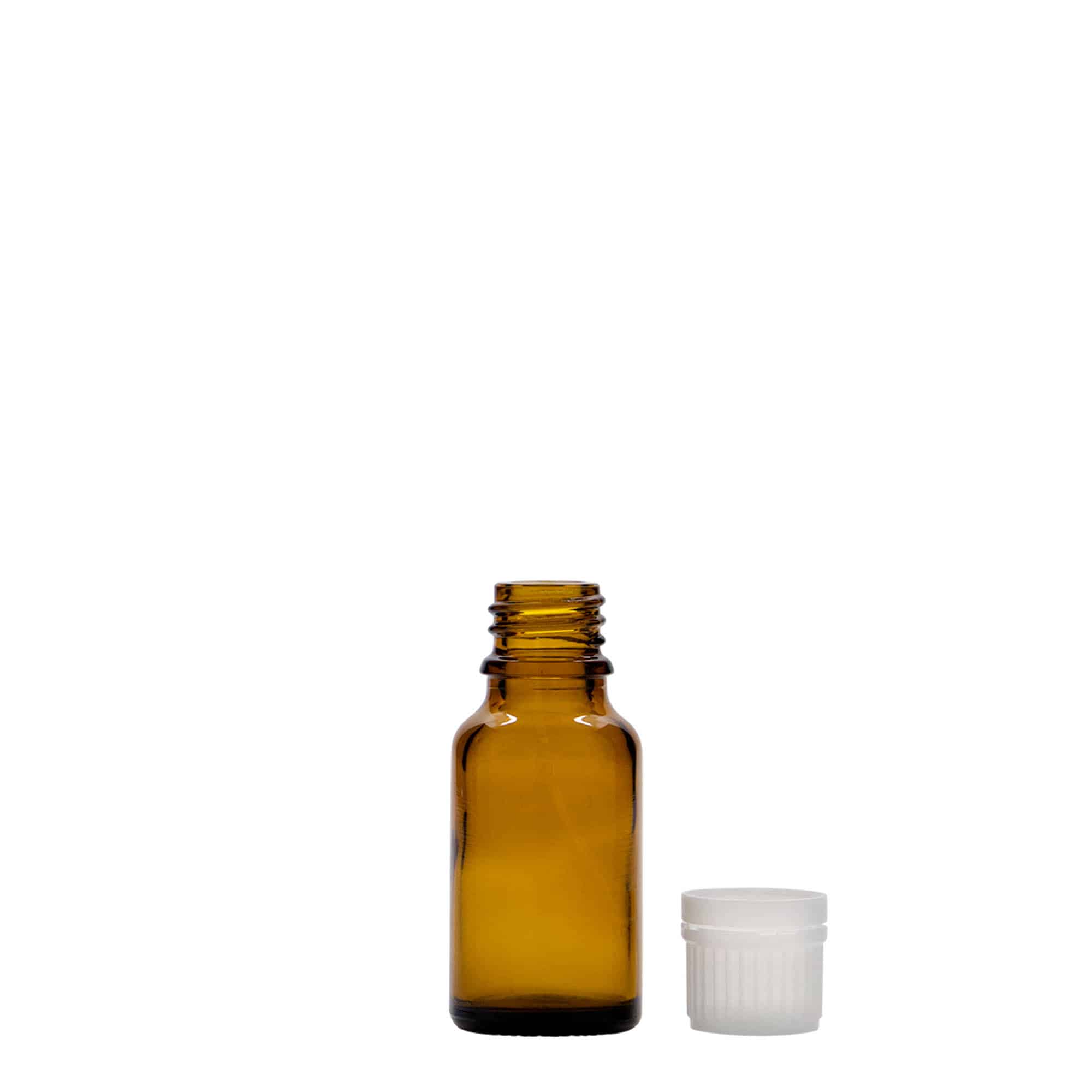 15 ml butelka medyczna, szkło, brązowa, szyjka: DIN 18