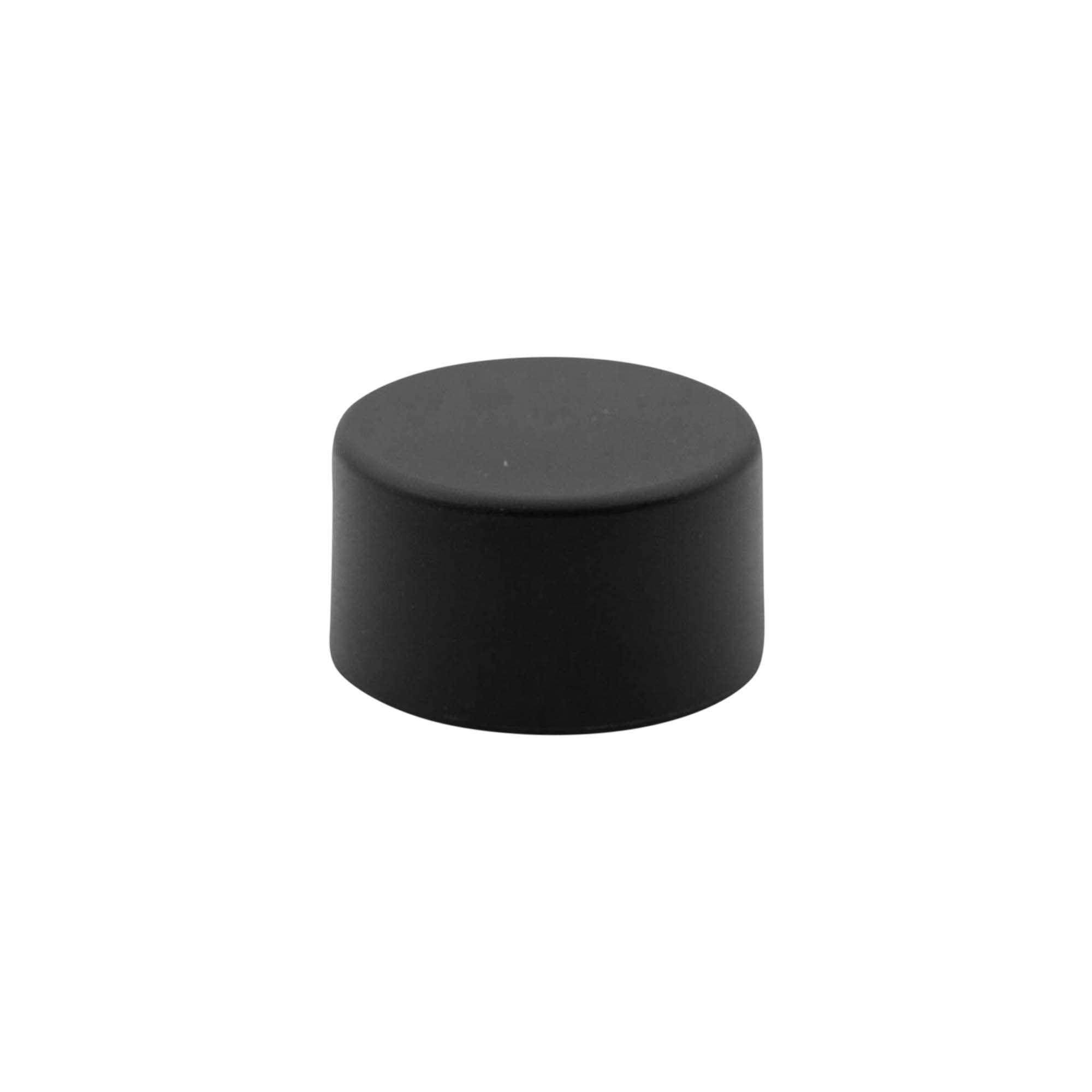 Zakrętka, metalowo-plastikowa, czarna, do wylotu: PP 31,5