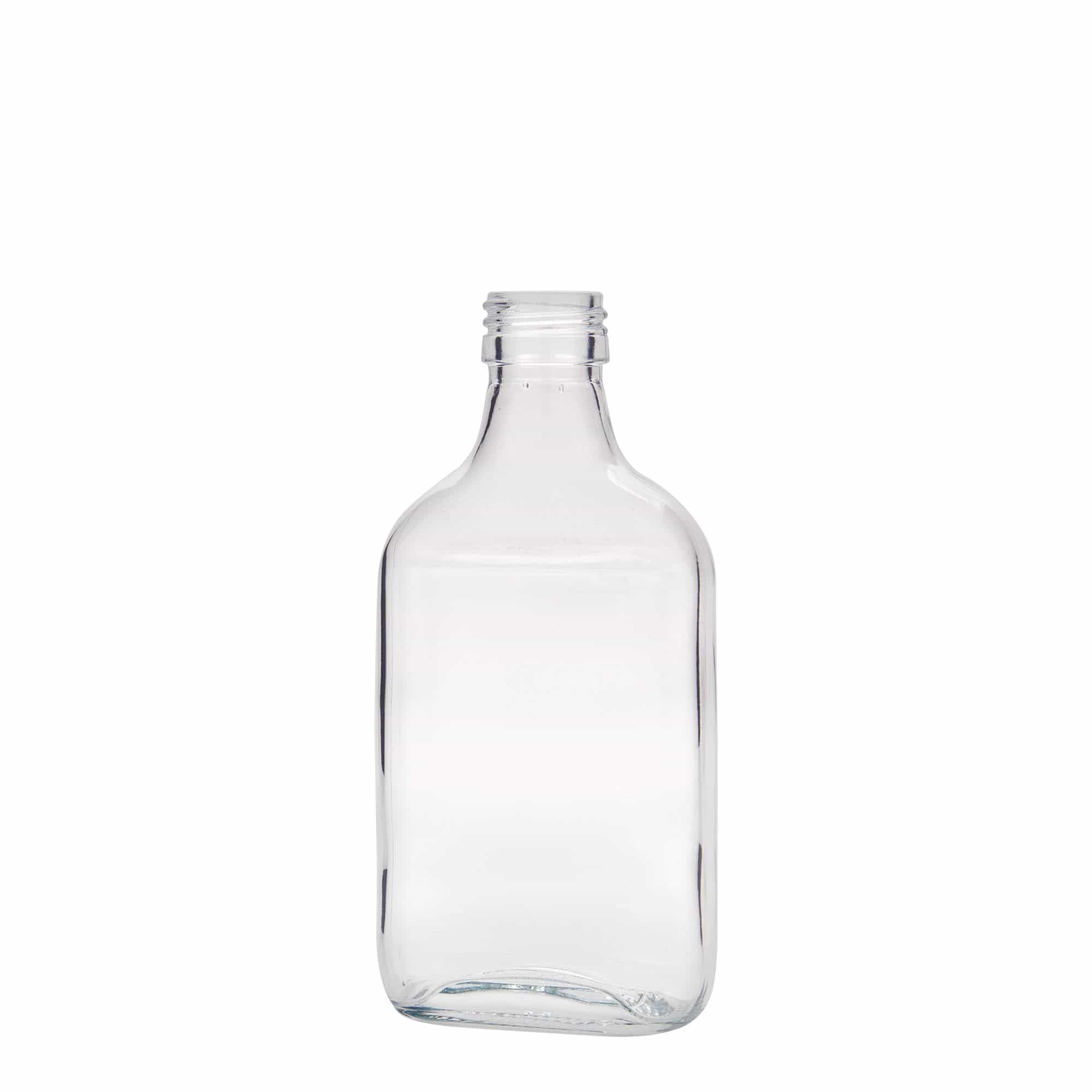 200 ml butelka piersiówka, prostokątna, szkło, zamknięcie: PP 28