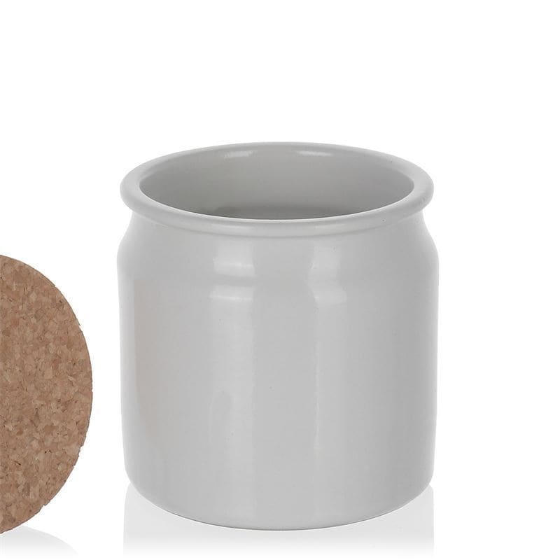 160 ml słoiczek kamionkowy, ceramika, kolor biały, zamknięcie: korek