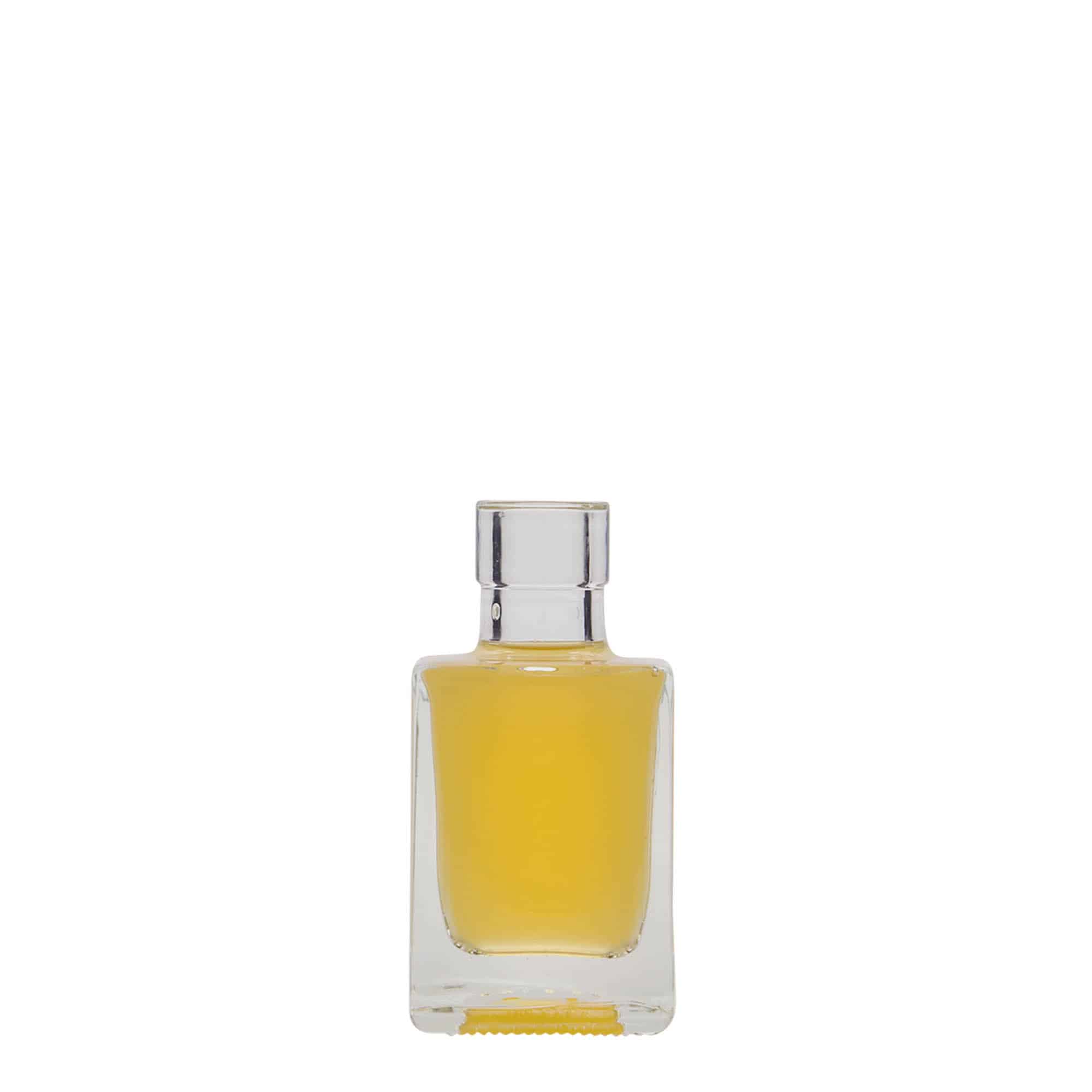 50 ml butelka szklana 'Cube', kwadratowa, zamknięcie: korek